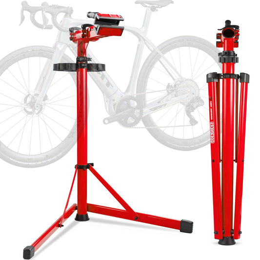 Osluken 2026 Improved Max 176 LBS Bike Repair Stand, Heavy Duty Bike Stand Repair, Portable Bicycle Repair Stand Aluminum Steel Bike Manintenance Stand Workstand for E-bikes, Mountain Bikes, Road Bikes, MTB, RB-Red
