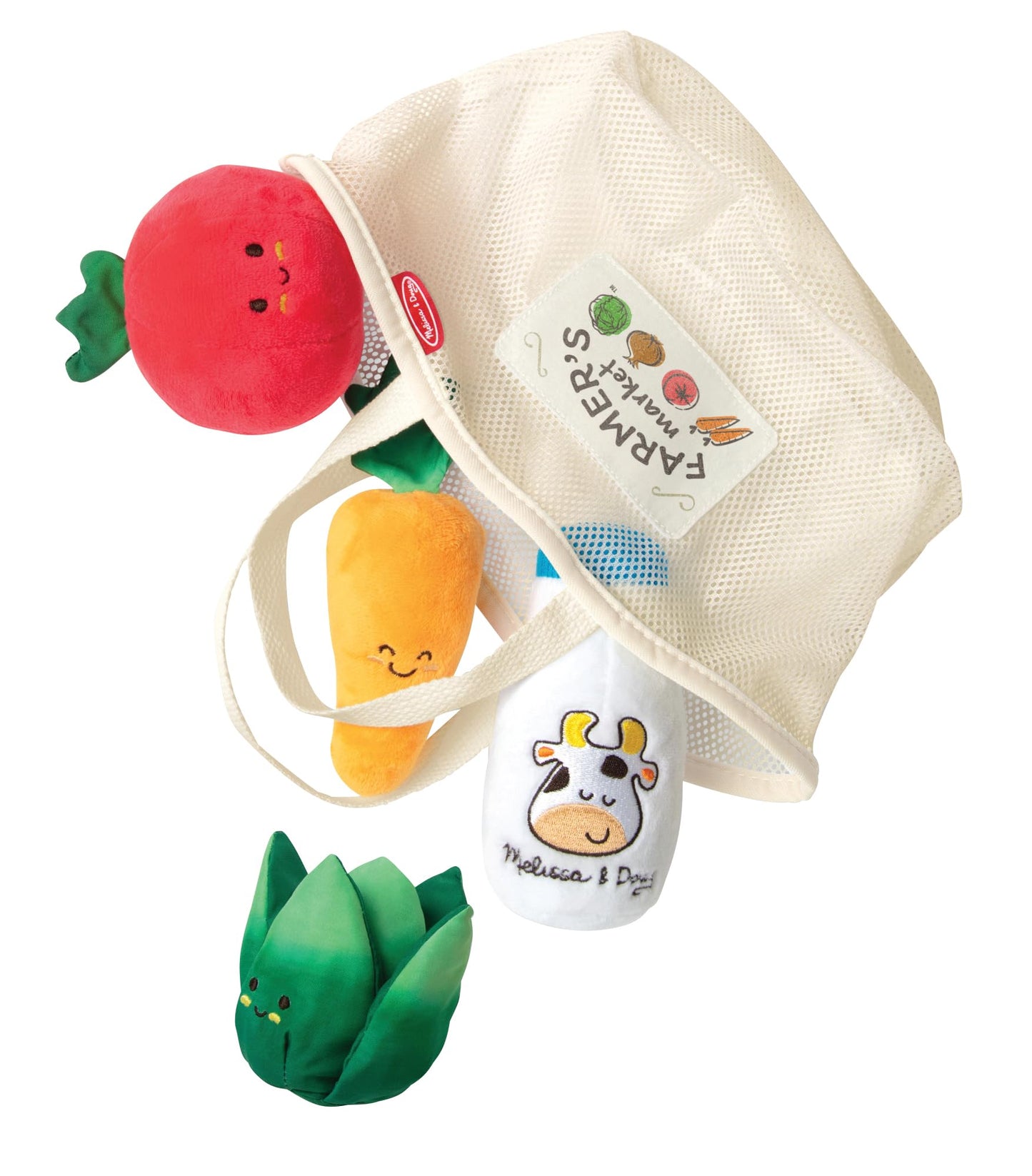Melissa & Doug Multi-Sensory Market Basket Fill & Spill Infant Toy - Play Food Menus, Pretend Play Grocery Toys, Sorting And Stacking Toys, Multi-Sensory Toys For Infants And Toddlers Ages 1+