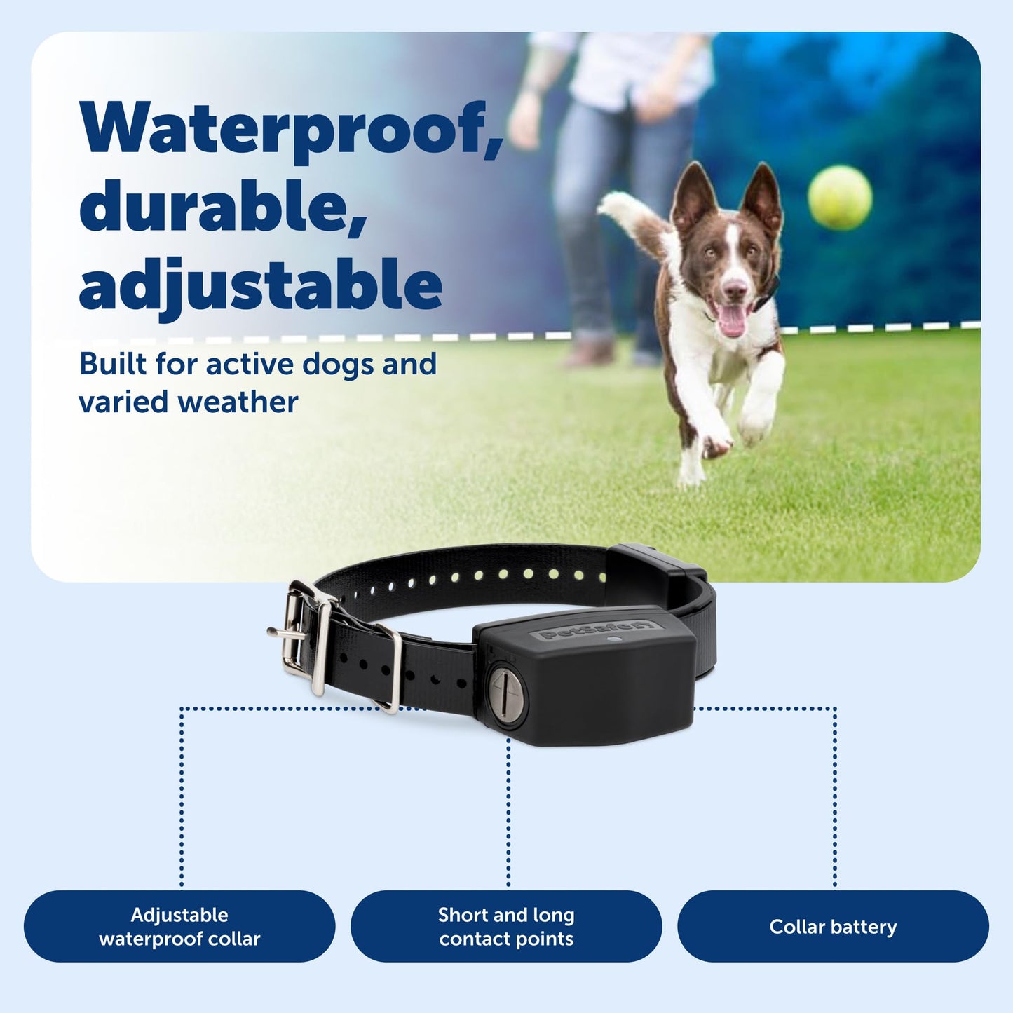 PetSafe Guardian GPS Connected Customizable Fence Add-A-Dog Collar - Rechargeable & Waterproof Adjustable Receiver Collar for GPS Fence - for Dogs 5lb+