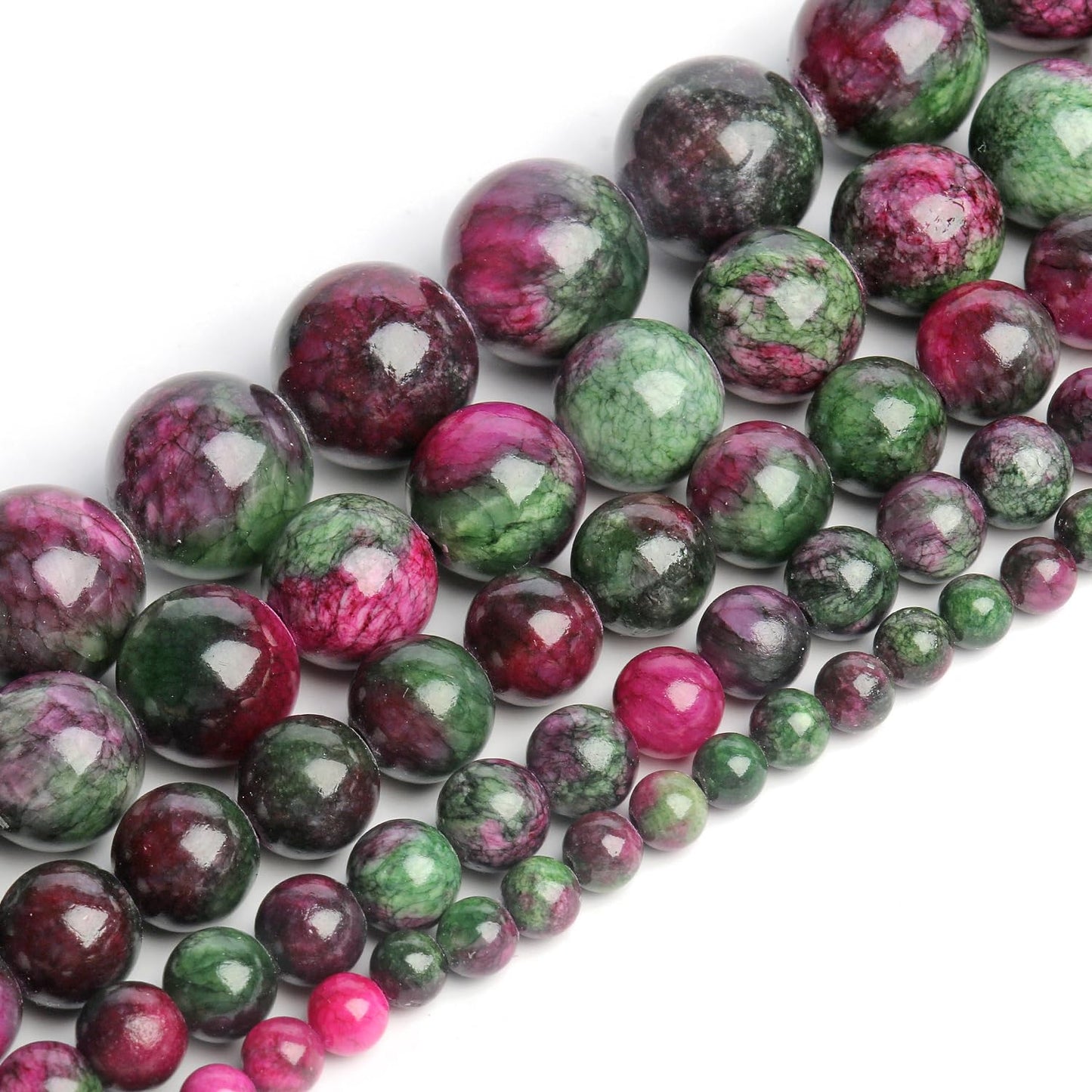 NITOPUPU 8mm 45pcs Tourmaline Persian Jade Natural Stone Beads for Jewelry Making Supplies, Round Crystal Beads for Bracelets Necklace DIY Crafts