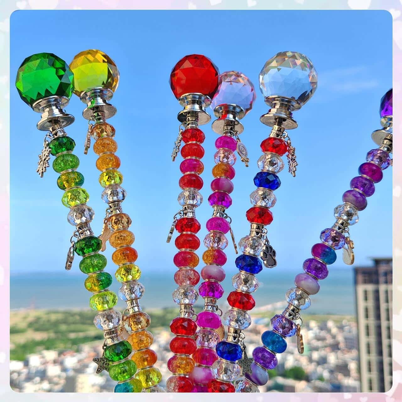 140Pcs DIY Fairy Wand Beaded Garden Stakes Kit Decorative Garden Stakes Beadable Items Fairy Garden Kit for Different Festivals Fairy Garden Accessories Outdoor(Section)