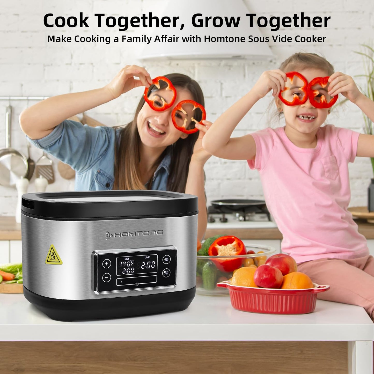 Homtone Sous Vide Cooker, 8 Quart Suveed Cooking Machine, Temperature Control Stainless Steel Sous Vide, Sous Vide Precise Cooker with Timer, Sousvide for Steak/Seafood/Poultry/Vegetables/Eggs