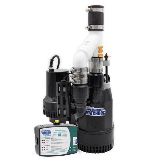 The Basement Watchdog Big Combo CONNECT Preassembled Primary & Battery Backup Sump Pump System - WiFi-Capable w/Add-on Module (CITS-50)