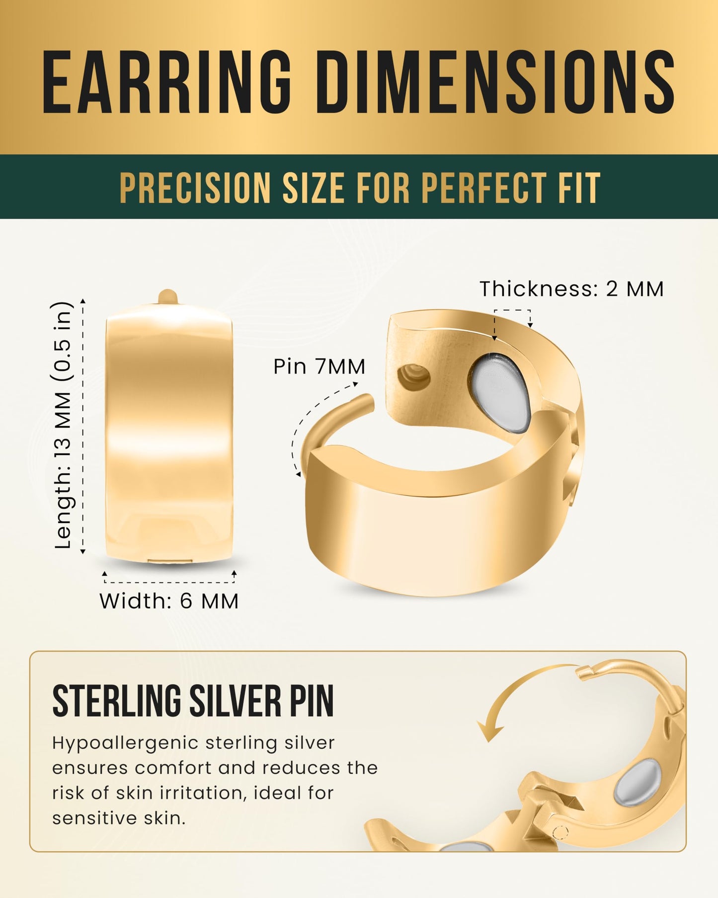 MagnetRX Magnetic Earrings for Women – Premium Magnetotherapy Lymphatic Earrings Polished Stainless Steel – Womens Lymphvity Magnetic Therapy Acupressure Earrings (Gold)
