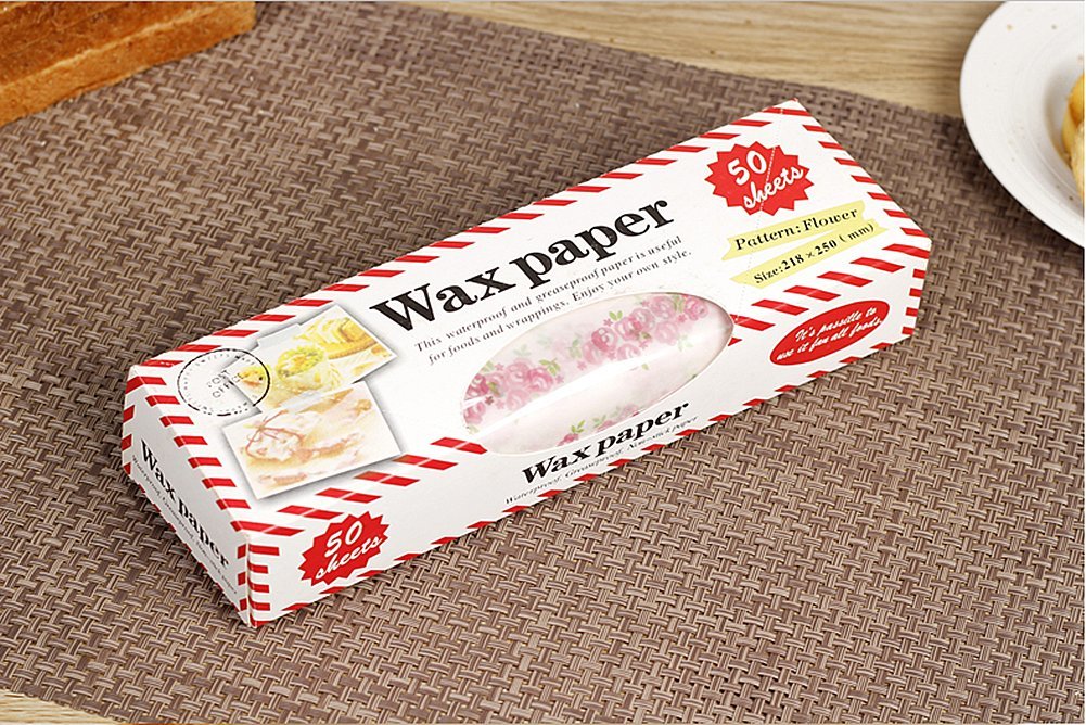 meleg otthon 50 Pcs Floral Deli Wax Paper Sheets, 9.8 x 8.4 in, Sheets for Food Basket Liners, Greaseproof Deli Squares Sanwich Wrappering Paper for BBQ, Picnic, Festival, Party, Fair Neyimqr