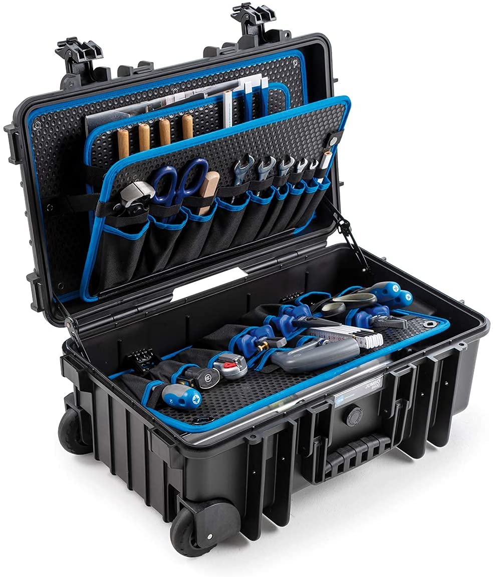 B&W International Jumbo 6600 Outdoor Tool Case with Pocket Tool Boards, Black