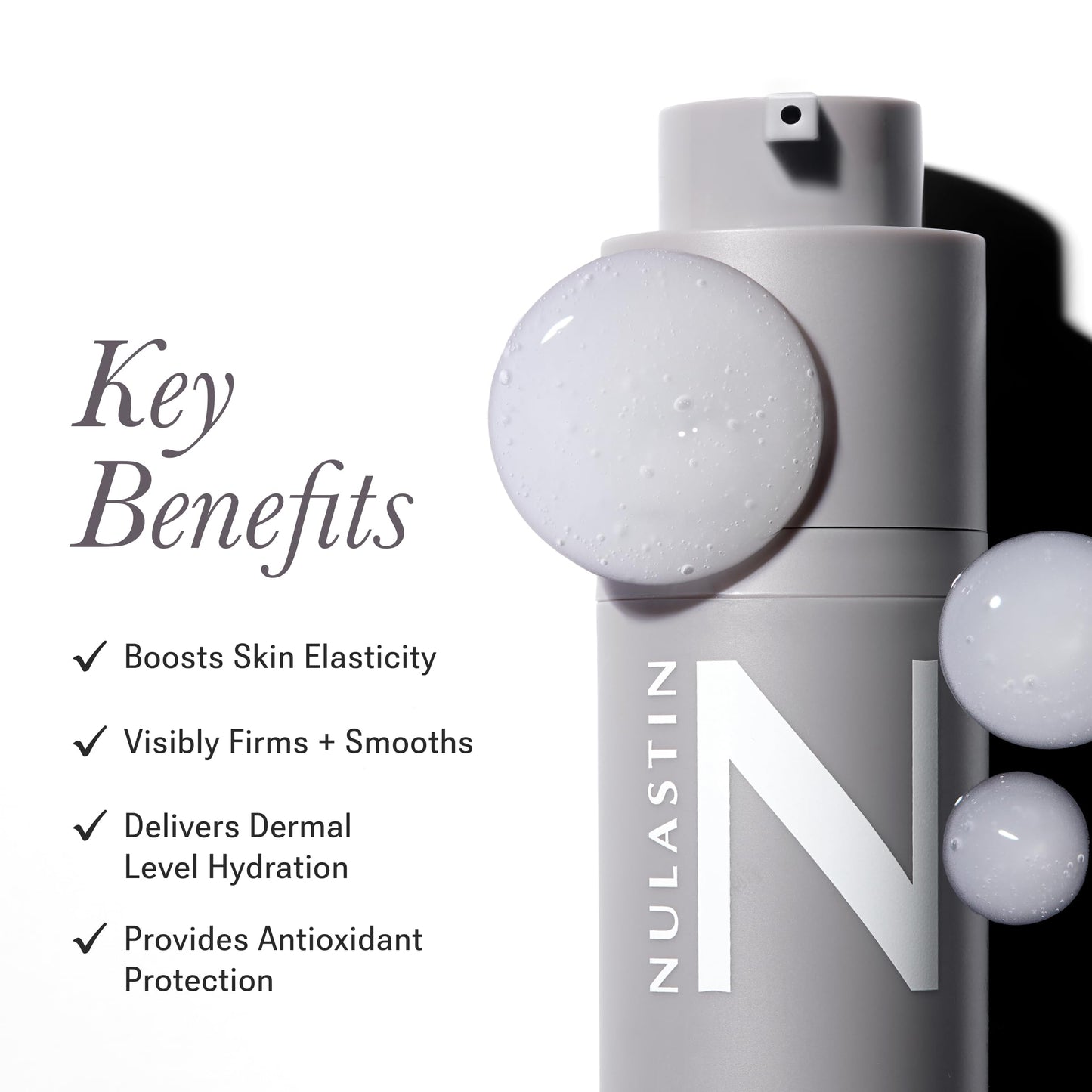 NULASTIN Dermal Rejuvenating Peptide Face Serum for Women with Elastin - Firming, Anti Aging, Barrier Repair, Plumping Hydrating Serum Sensitive & Mature Skin - Vegan, 1 Fl Oz