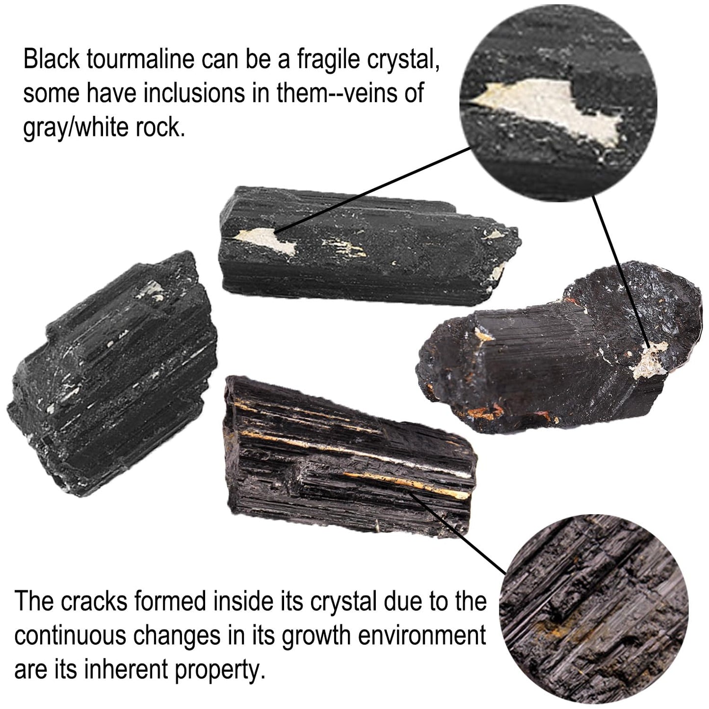 SMOHEAL Large Raw Black Tourmaline Crystal Natural Rough Stone Healing Crystals for Meditation Reiki Energy Decoration 1.5-2lbs