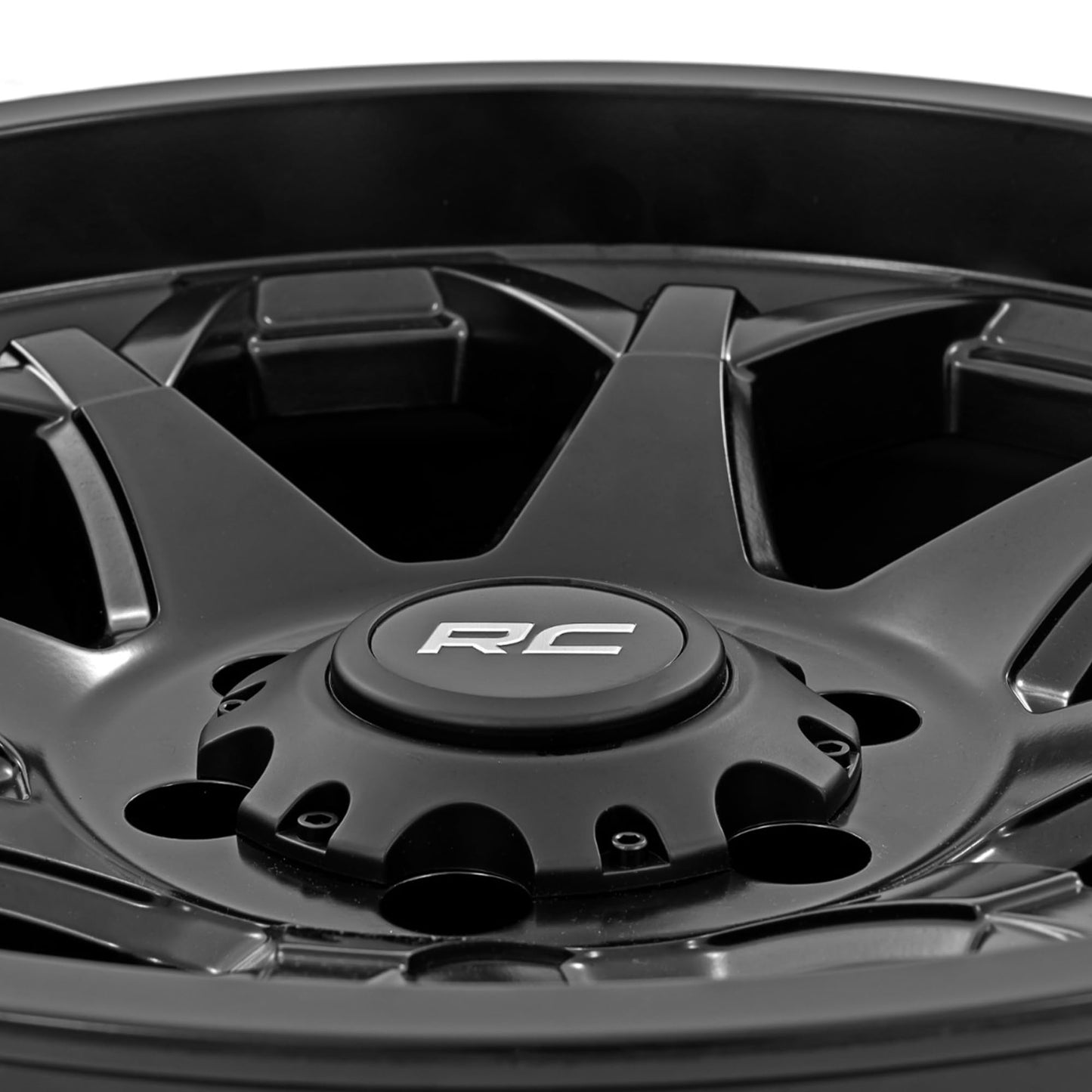 Rough Country 80 Series 20x9 Wheel - 6x135mm Bolt Pattern, 0mm Offset, One-Piece Aluminum, Semi-Gloss Black Off-Road Rim for Jeeps, Trucks, SUV