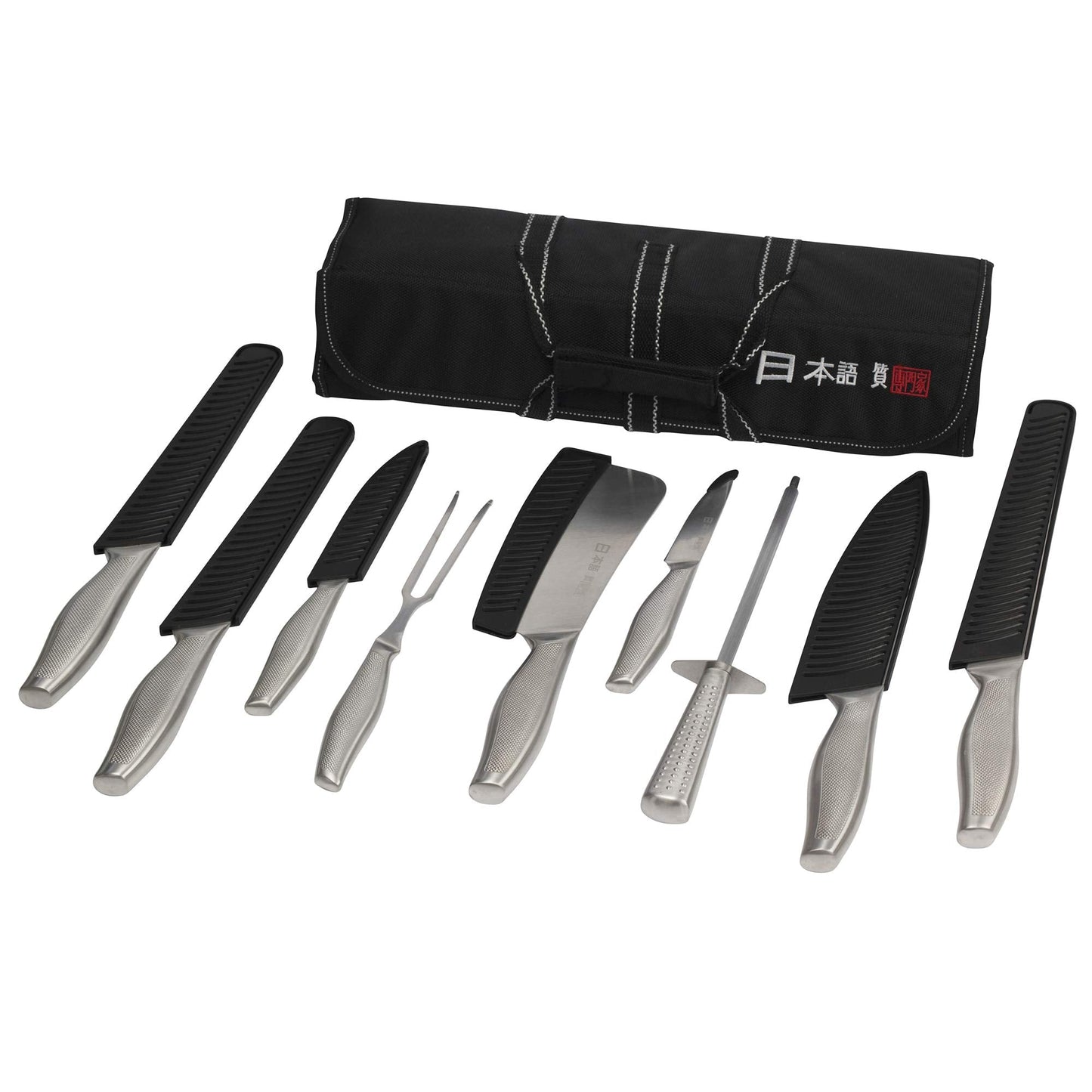 Ross Henery Professional Japanese Style Premium Stainless Steel 9 Piece Chefs Knife Set with Protective Sheaths in Canvas Carry Case