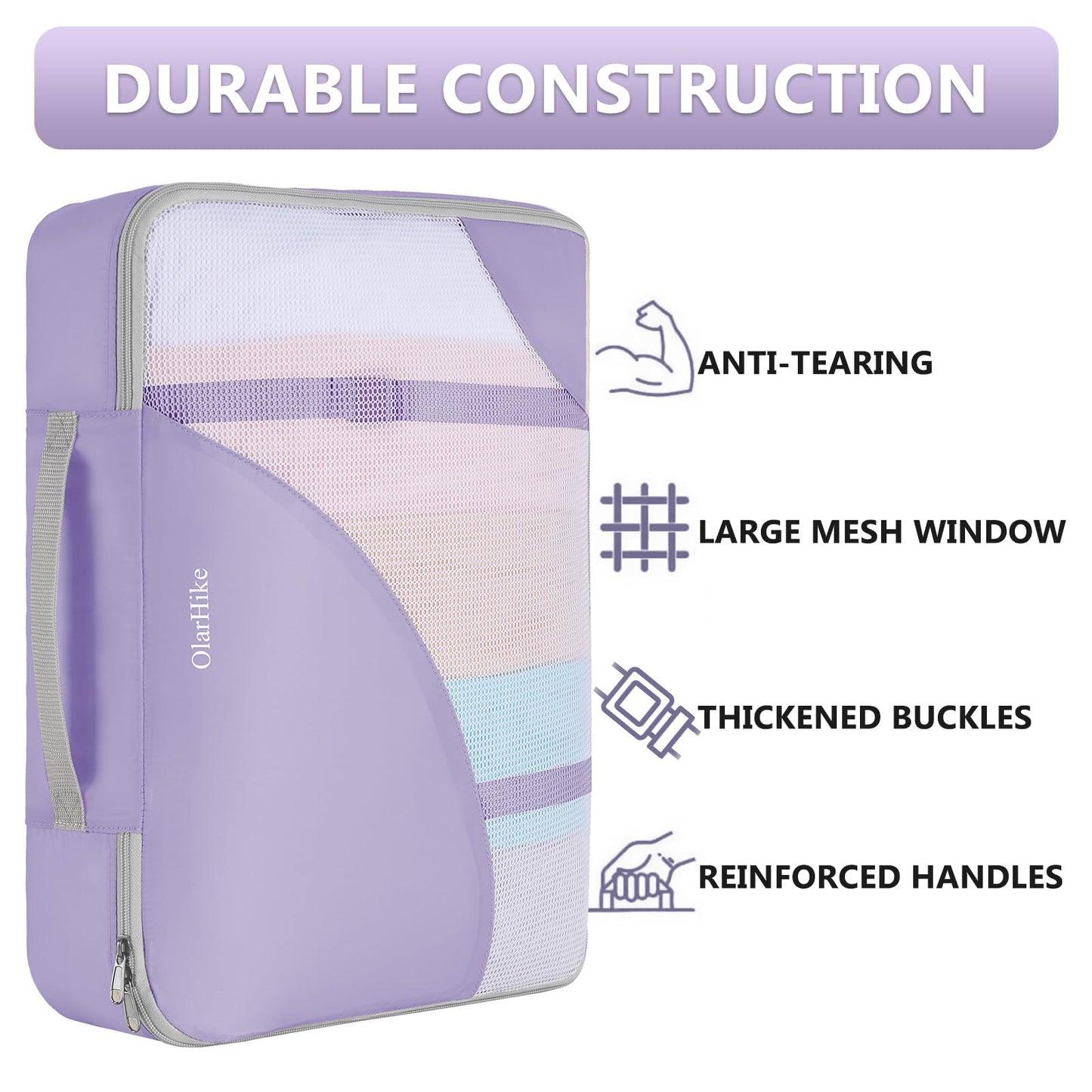 8 Set Packing Cubes for Travel, Gifts for Women Mom,Anti-Tearing Suitcase Organizer for Luggage with Shoe & Hanging Toiletry Bag,OlarHike Vacation Essentials & Accessories for Cruise Ship