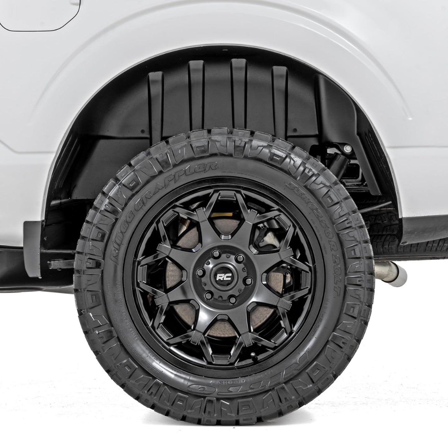 Rough Country 80 Series 20x9 Wheel - 6x135mm Bolt Pattern, 0mm Offset, One-Piece Aluminum, Semi-Gloss Black Off-Road Rim for Jeeps, Trucks, SUV