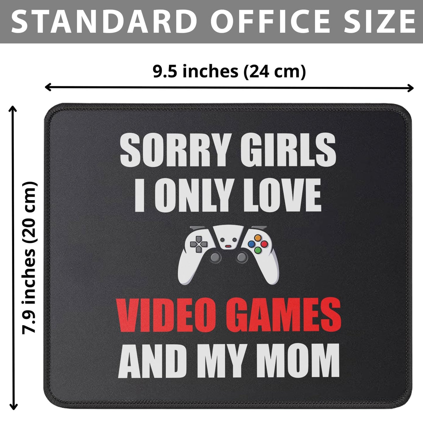 I Love Video Games and Mom Mouse Pad - Valentines Day Video Games Boys Teens - 9.5 x 7.8 Inch Mouse Mat Gaming Gamer Gifts - Funny Gifts Idea for Men
