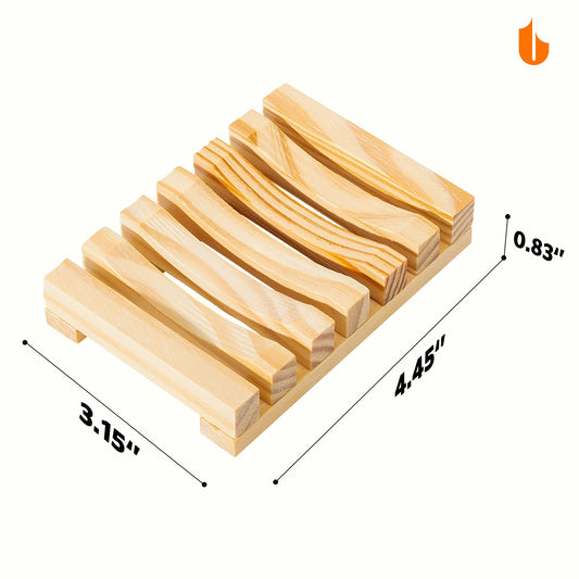 Urbanstrive Eco-Friendly Natural Wooden Soap Dish Soap Saver Holder Soap Tray for Bathroom, Biodegradable, Zero Waste, Plastic Free (Wooden)