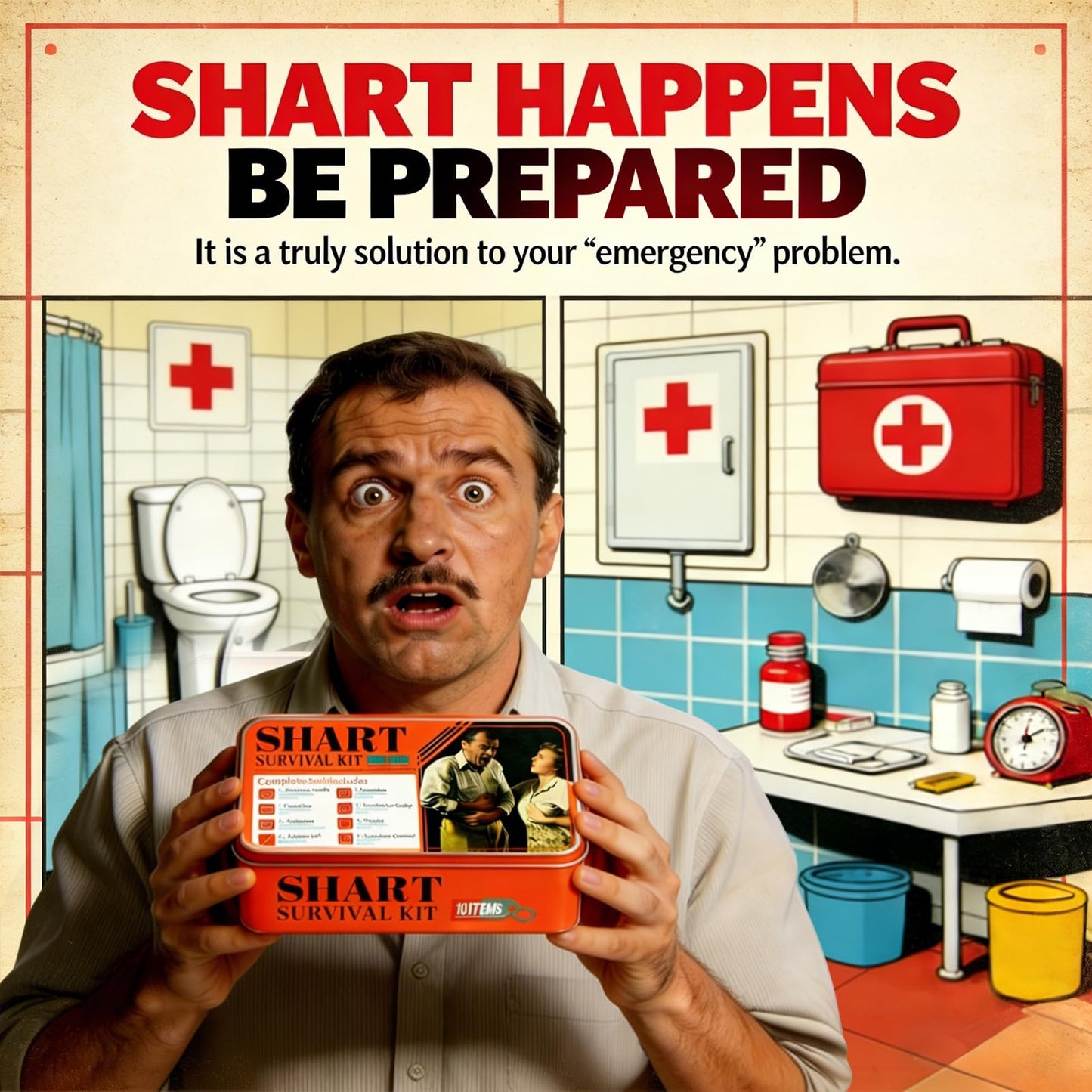 GAGIFT WORLD Sharting Survival Kit, Emergency Shart Kit Funny White Elephant Gifts Exchange Ideas for April Fools' Day Novelty Prank Gag Gift for Adults Christmas Birthday Gifts for Men and Women