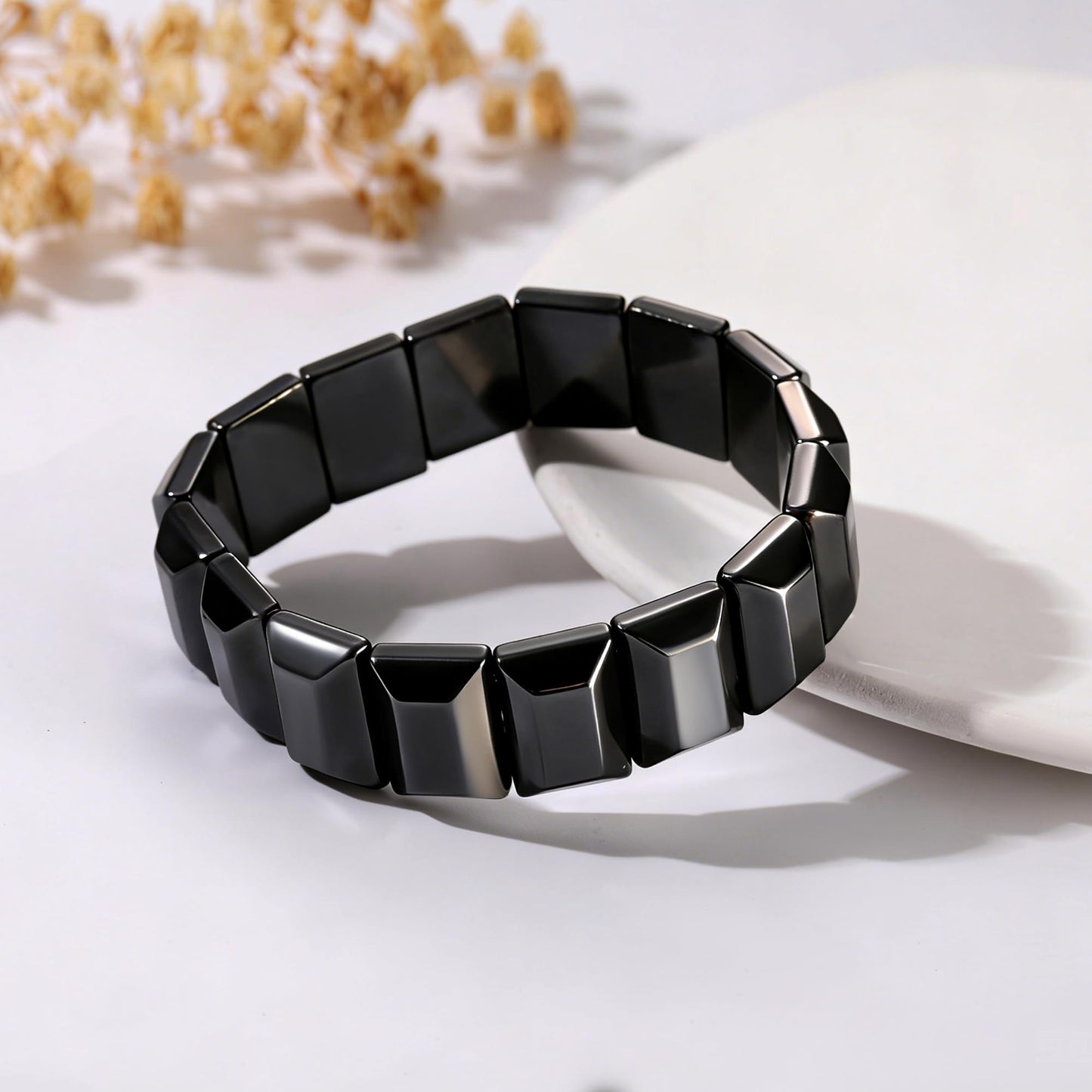 DONYUDE Fathers Day Bracelets Gifts for Stepdad Hematite Bracelet for Men Stepdad Gifts from Daughter Son Hematite Grounding Bracelet Reignite Masculine Energy Birthday Motivational Gift Jewelry