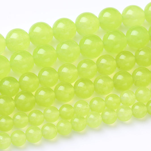 32PCS 12MM Natural Apple Green Chalcedony Stone Beads Round Loose Stone Beads for Jewelry Making DIY Energy Stone Healing Power Bracelet 15"