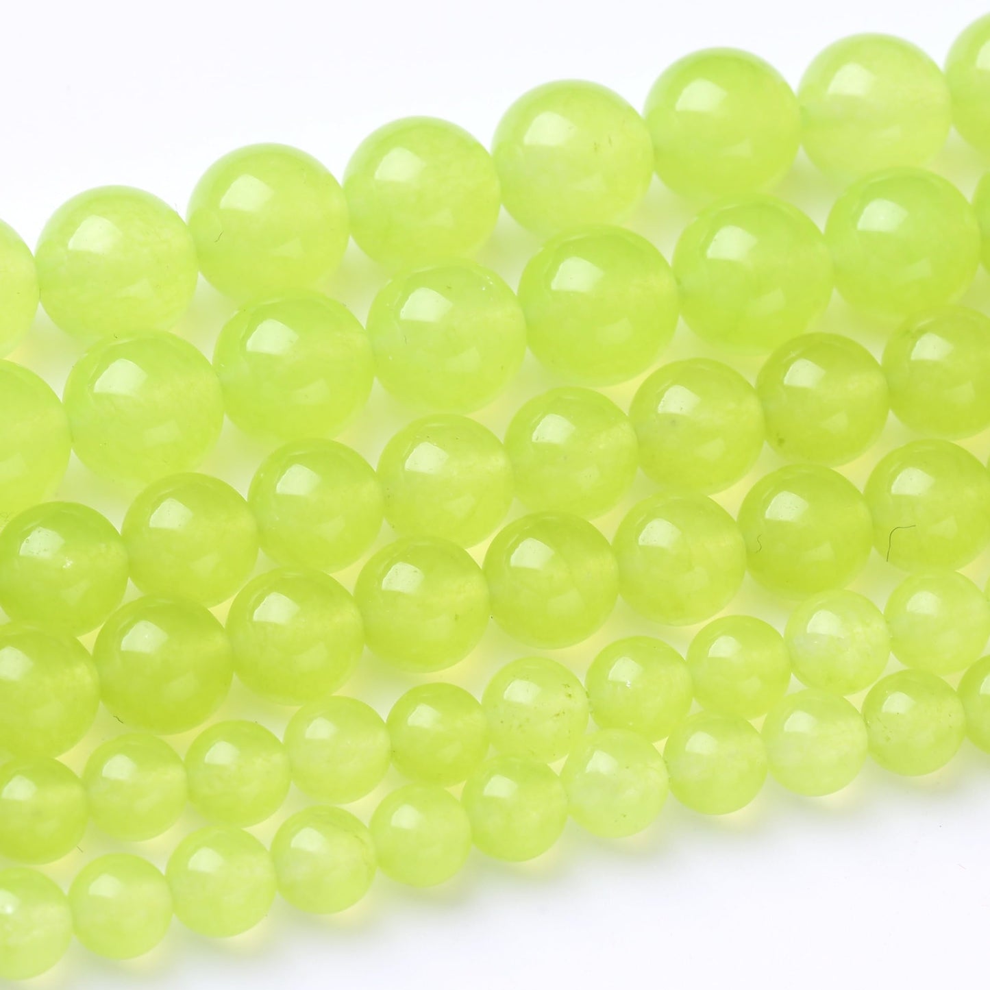 35PCS 10MM Natural Apple Green Chalcedony Beads Round Loose Stone Beads for Jewelry Making DIY Energy Stone Healing Power Bracelet 15"