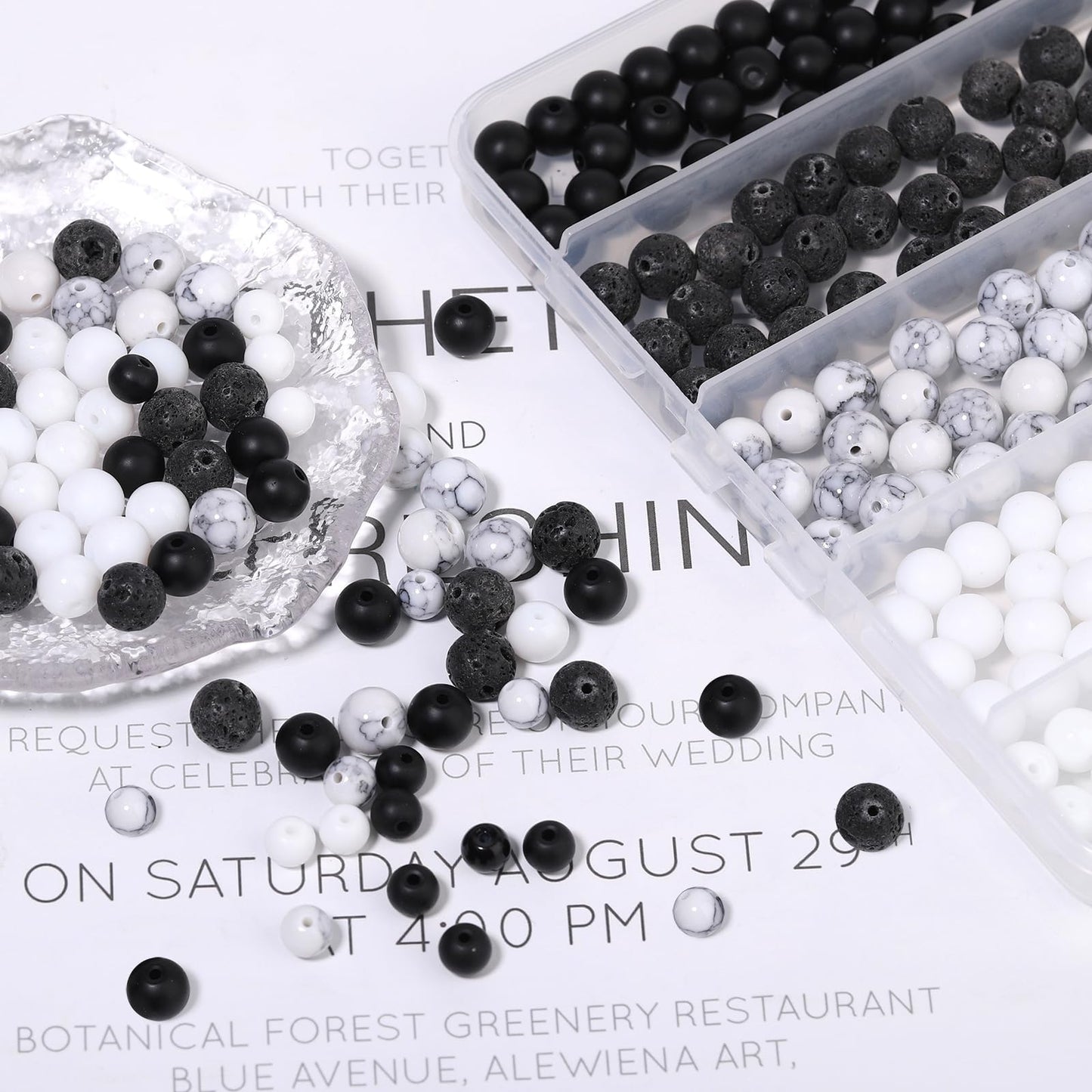 Songxi Stone Beads Bracelet Making Kit 300PCS, 6mm Loose Crystal Gemstone Beads for Bracelet Necklace Earring, DIY Crafts Beads for Jewelry Making for Couples Lovers Adults