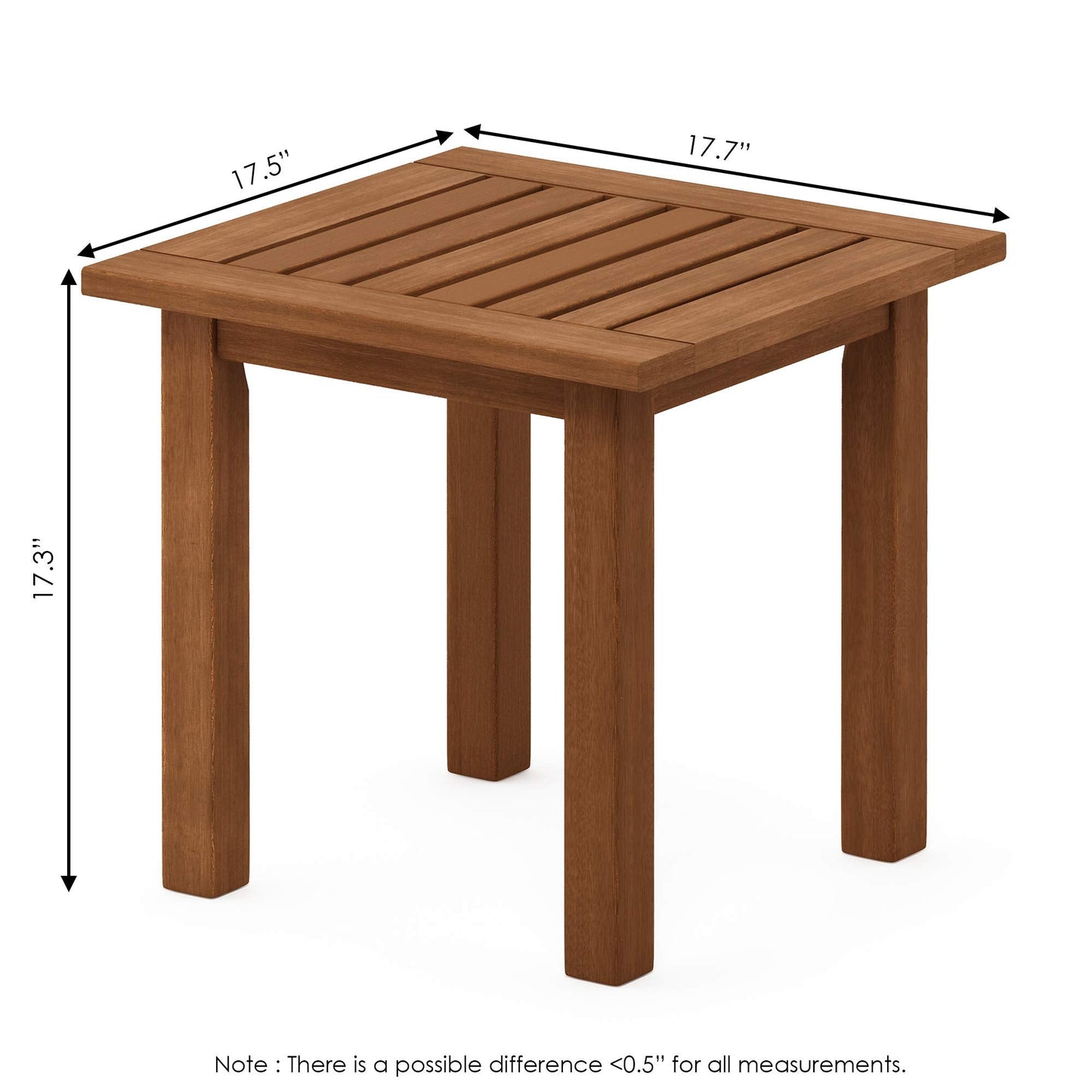 Furinno FG18506 Tioman Hardwood Patio Furniture Outdoor End Table, Natural