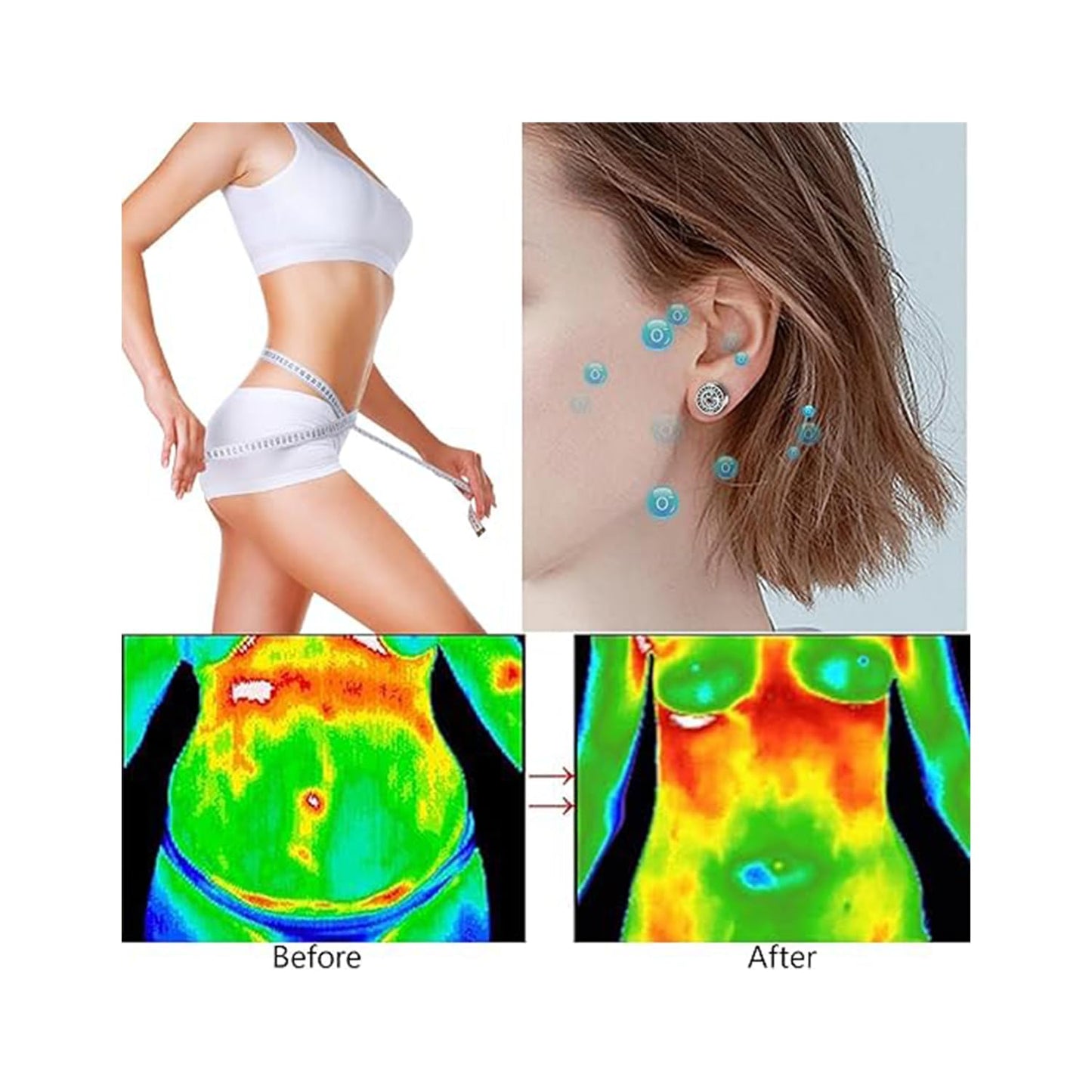 Lymphatic Earrings, 2 Pairs Histone Lymphvity Magnetotherapy Germanium Earrings Gold Silver Hypoallergenic Unique Elegant Hoop For Women Men Jewelry Gift (Gold and Silver)