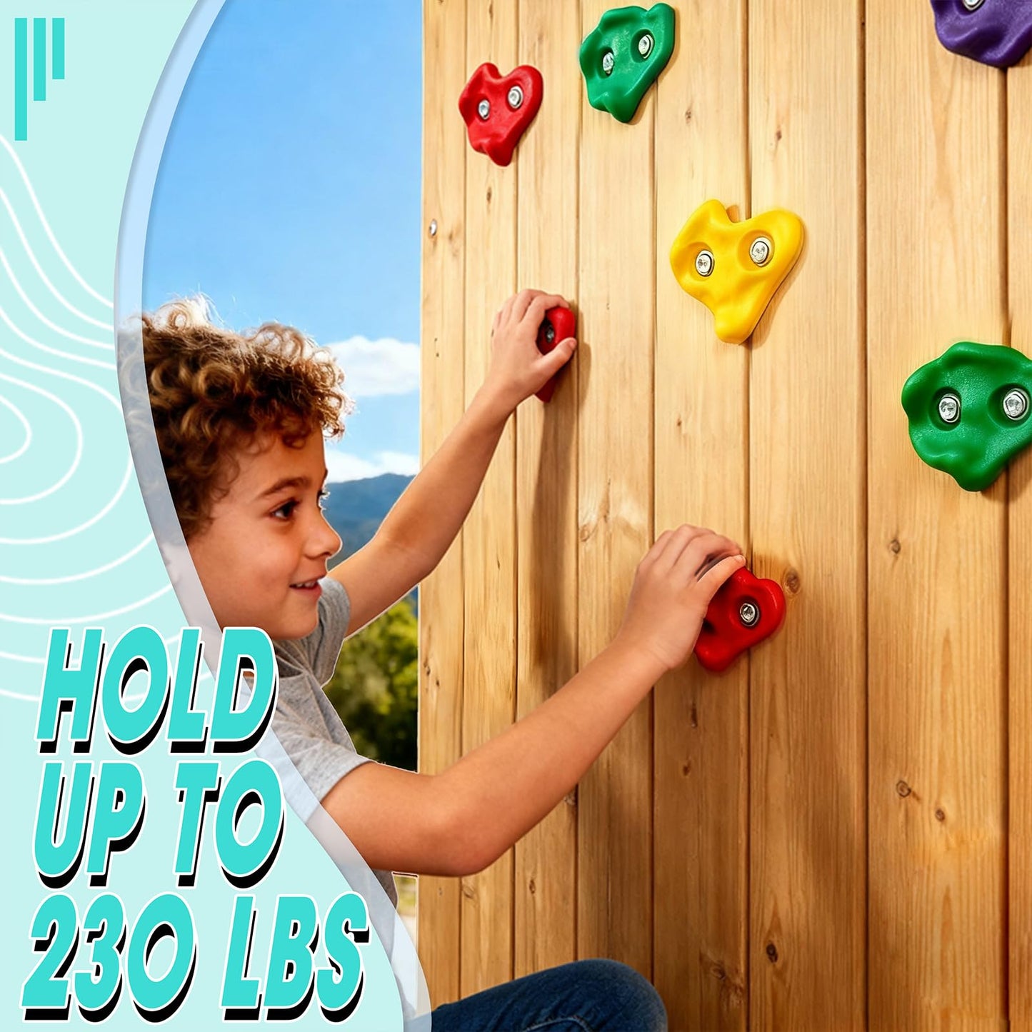 SREHRLY 25 PCS Large Rock Climbing Holds for Kids,Adult Rock Wall Holds Large Climbing Rock Wall Grips for Indoor and Outdoor Playground Play Set with Hardware