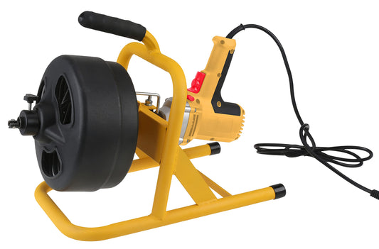 Olympia Tools 410-353 5/16in x 50ft Electric Drain Cleaner Machine, Black/Yellow, fit 3/4in to 3in Pipes