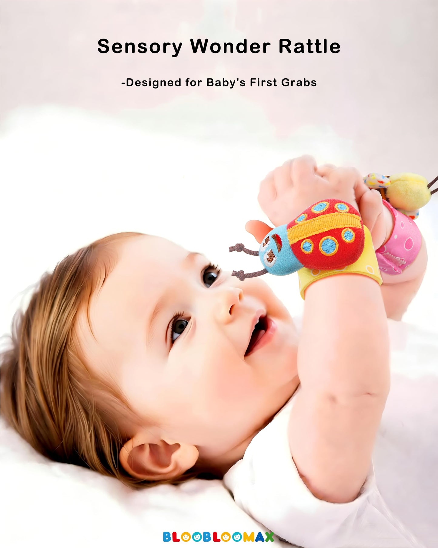 Wrist Rattles Foot Finder Rattle Sock Baby Toy, Rattle Toy, Arm Hand Bracelet Rattle, Feet Leg Ankle Socks, Activity Rattle Present Gift for Newborn Infant Babies Boy Girl Bebe (8 pcs-A)