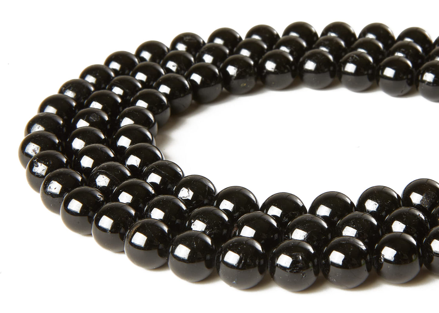 35pcs 10mm Black Tourmaline Beads Natural Gemstone Beads Round Loose Beads for Jewelry Making