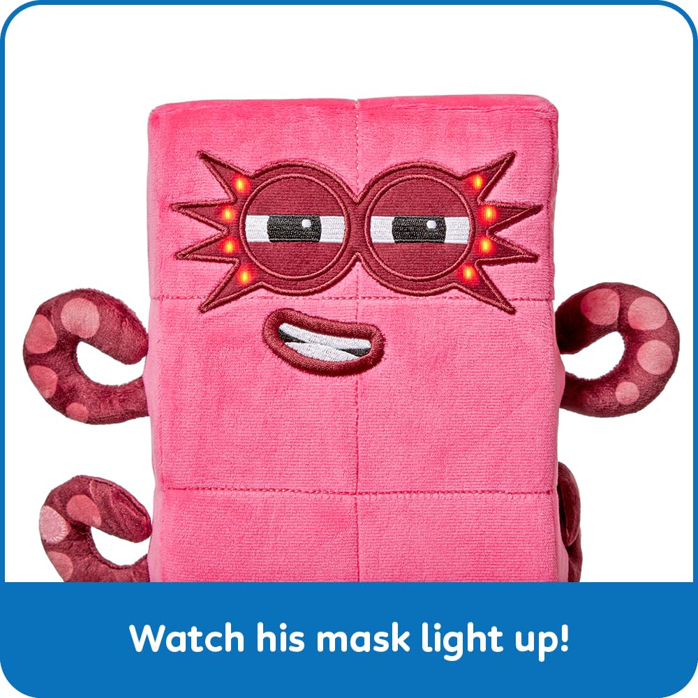 hand2mind Numberblocks Sing-Along Superhero Octoblock Plush, Music Toys, Numbers for Toddlers, Preschool Math Learning Toys, Light Up Stuffed Animal Plushies, Counting Blocks, Kids Birthday Gifts