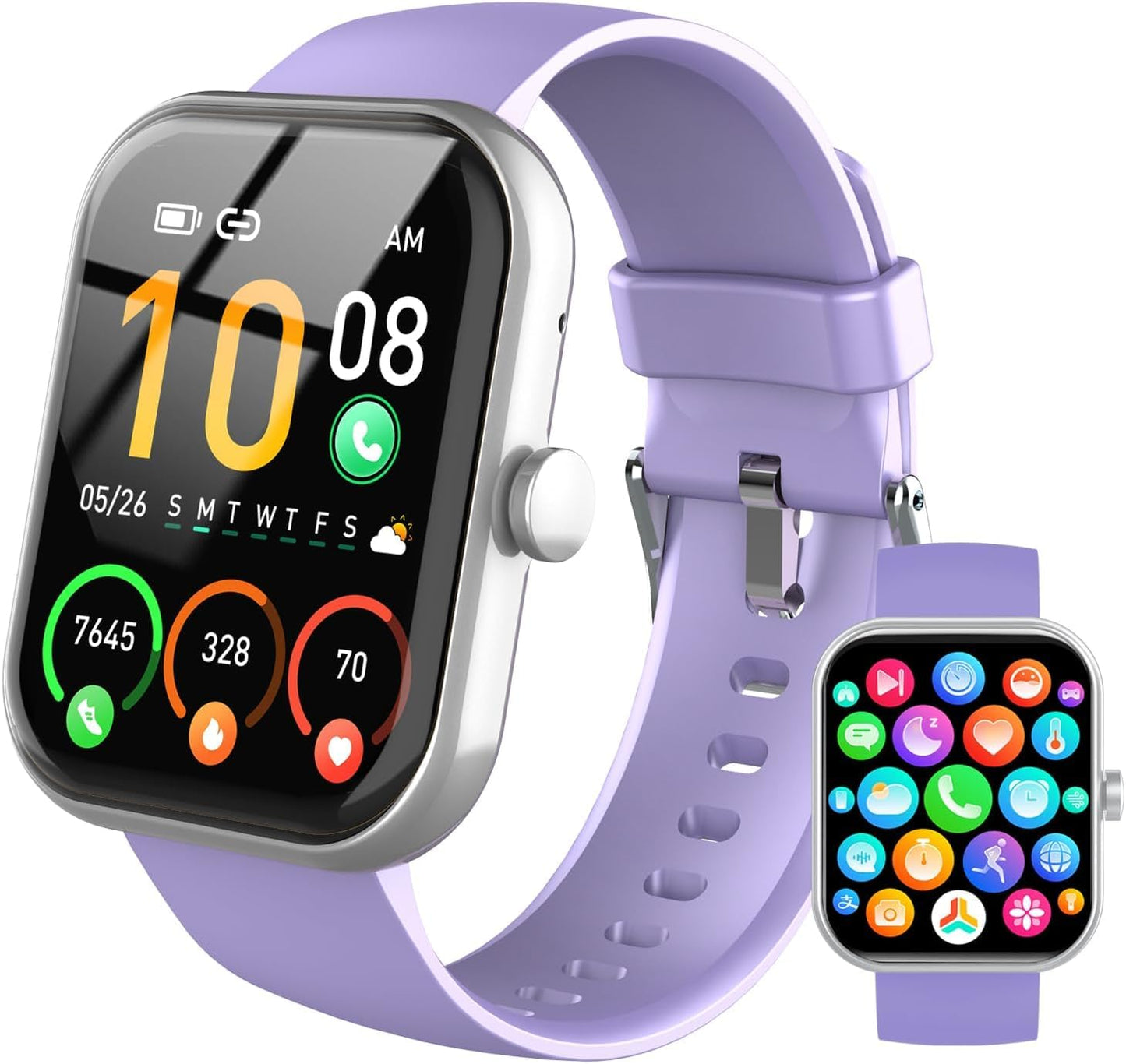 2026 Smart Watch for Men Women (Answer/Make Call), 1.96" HD Fitness Tracker Running Watch,IP68 Waterproof,Pedometer, Sleep/Step/Activity/Heart Rate Monitor,110+ Sport Mode Smartwatch for Android Phone