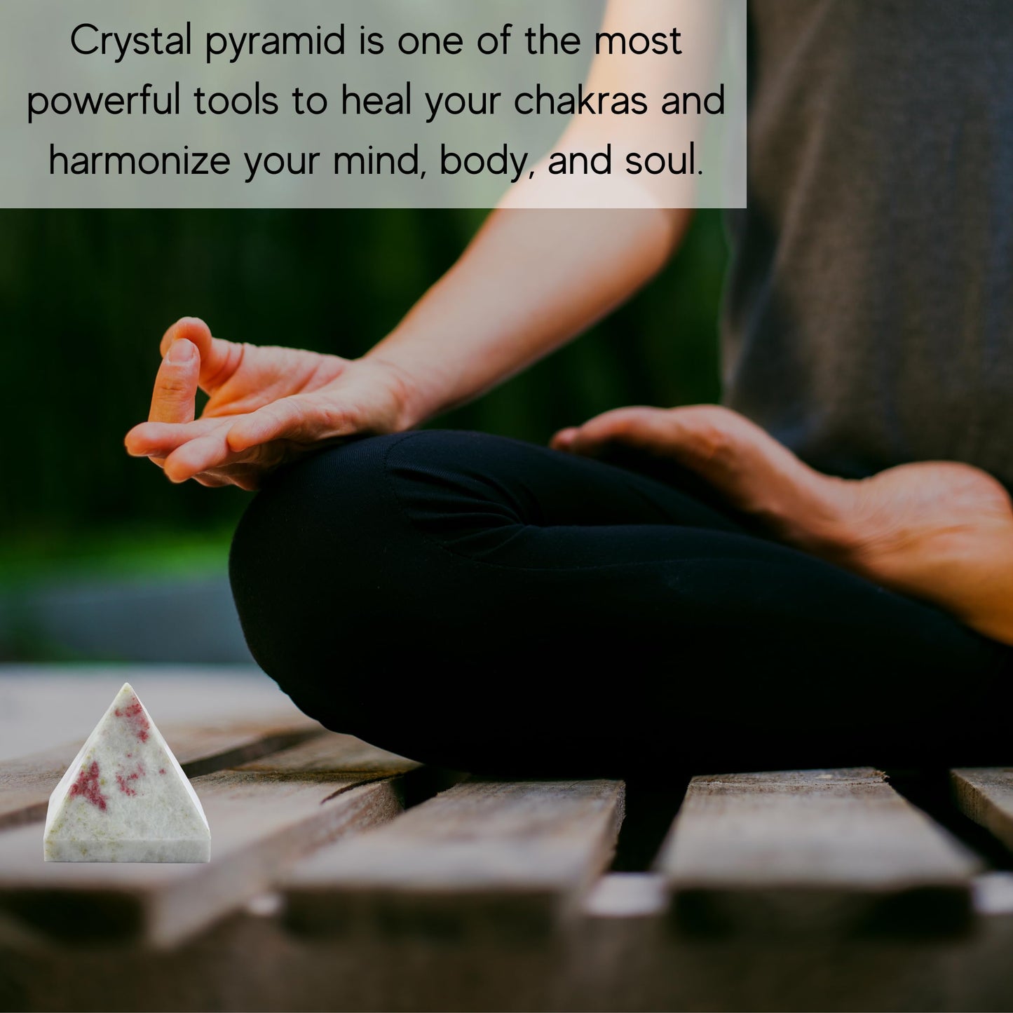 Amazing Gemstone Cinnabarite Pyramid Crystal Healing Stones - 1" Great Pyramid Figurine of Natural Stone Pyramid for Meditation, Reiki, Chakra Balancing and Crystal Pyramids Grid