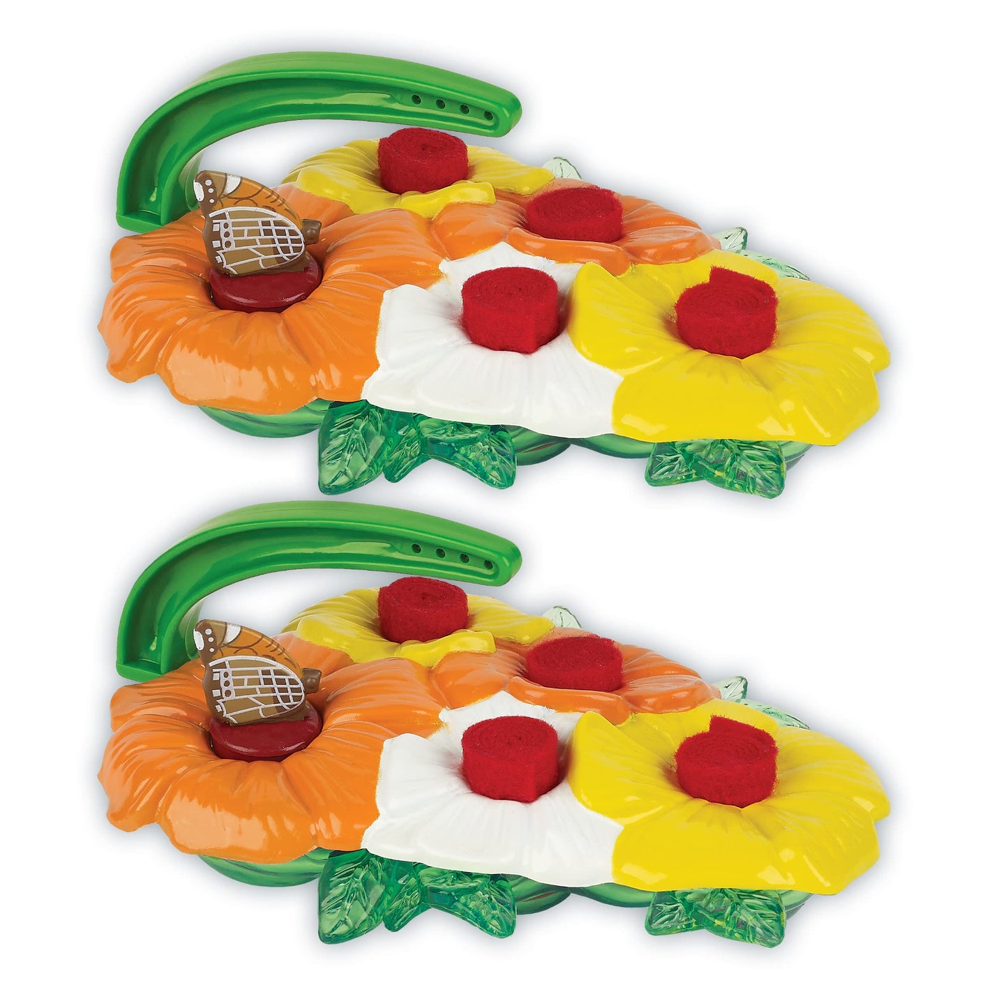 Deluxe Butterfly Feeder (Set of 2) – Outdoor Feeder – 4 Nectar Feeding Stations – Colorful Flowers Attract Butterflies to Your Garden