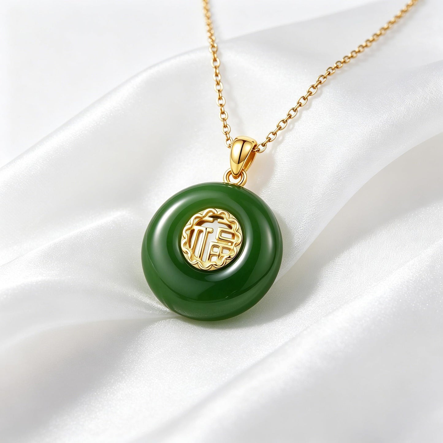 ZADIUA Jade Necklace 925 Sterling Silver Jade Good Fortune Jewelry Elegant Jewelry Gifts for Women Mom Wife