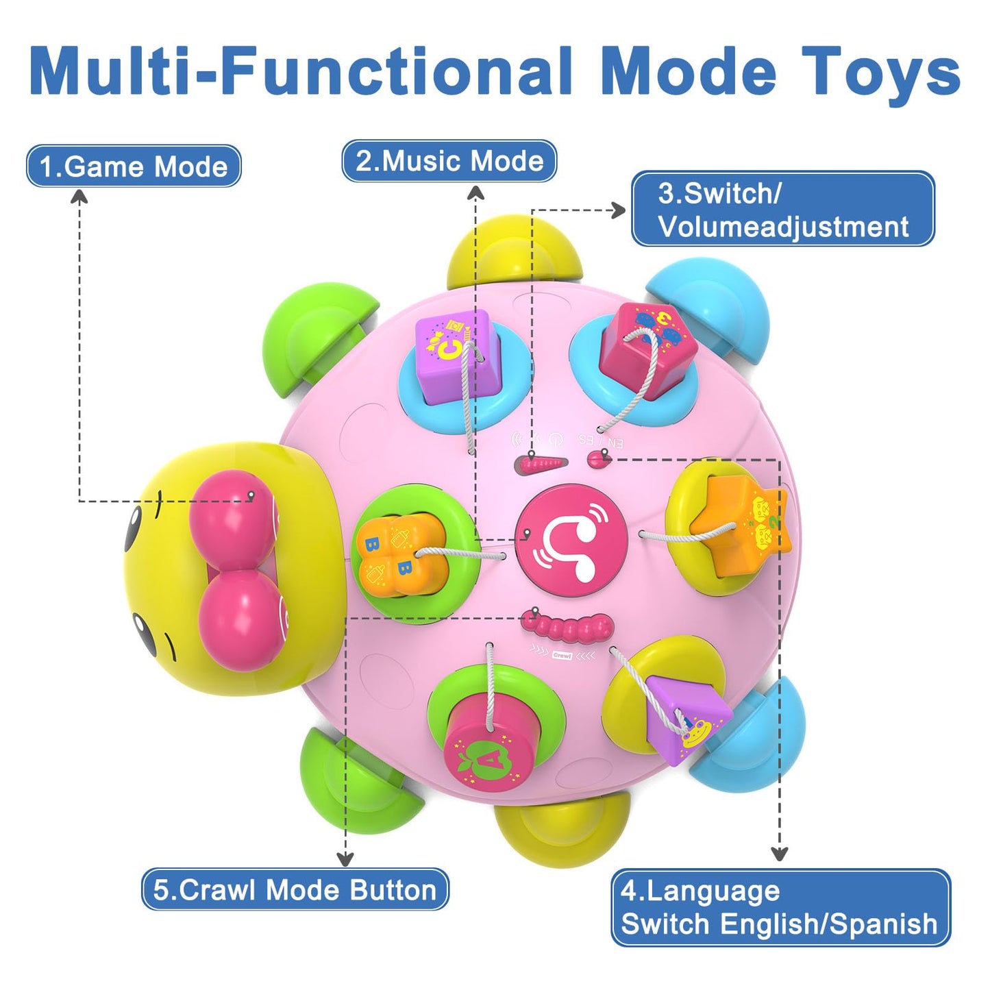 Holaxander Baby Gift Set for 0-12+ Months (1 * Baby Musical Plush Elephant Toys & 1*Ladybug Musical Light Toy)