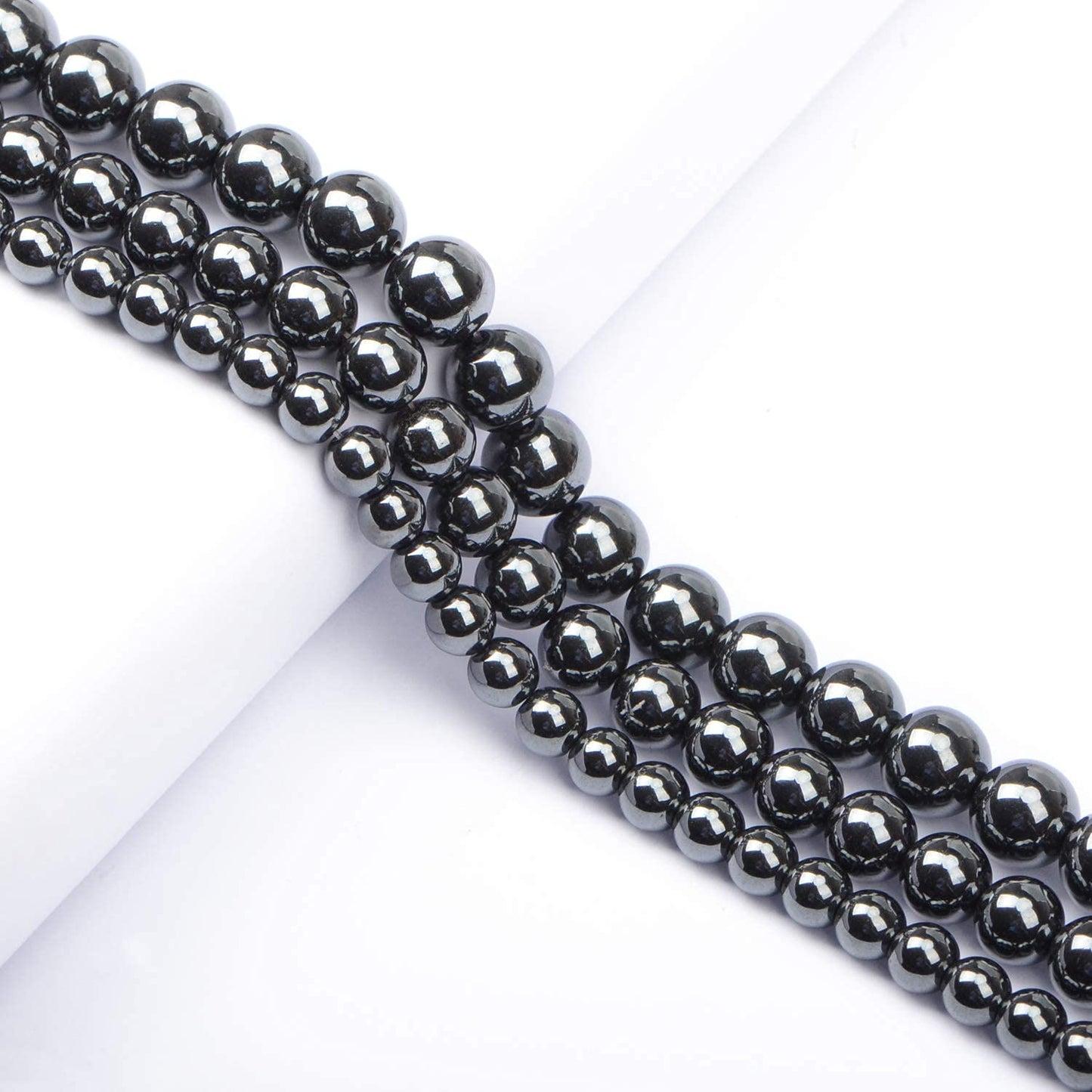 AD Beads Natural Gemstone Round Loose Beads 15" for Bracelet Necklace Earrings Jwelery Making Crafts DIY (10mm, Black Hematite)