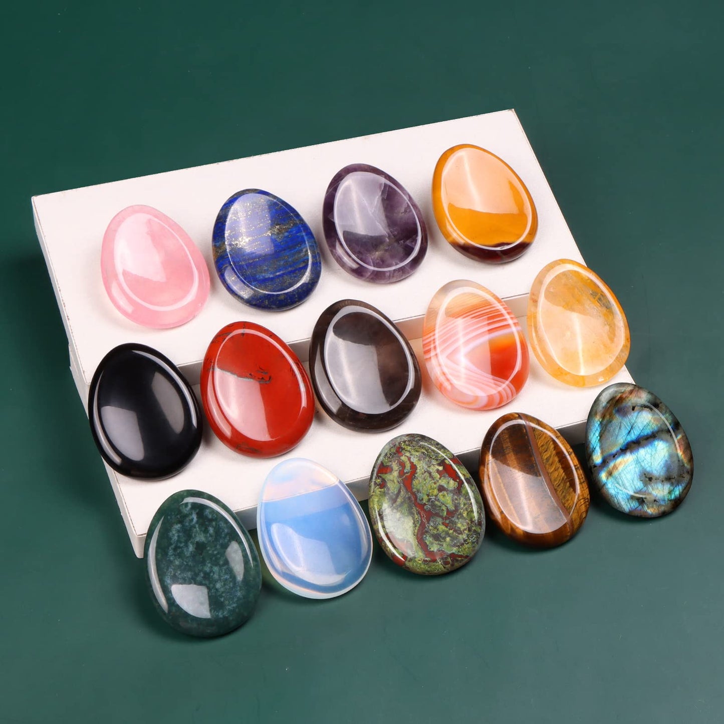 Artistone 1.5" Black Obsidian Crystal Thumb Worry Stone for Anxiety Chakra Crystals Palm Pocket Stone Healing Crystal for Stress, Meditation Reiki, Calming Stone Gifts