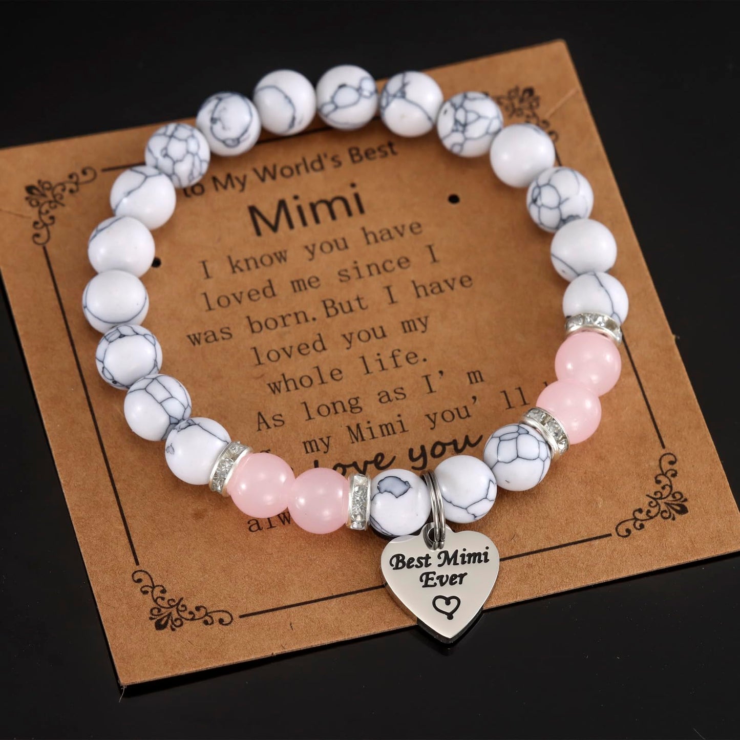 Kivosliviz Mimi Jewelry for Women Gifts from Granddaughter Best Grandma Mothers Day Mimi Bracelet