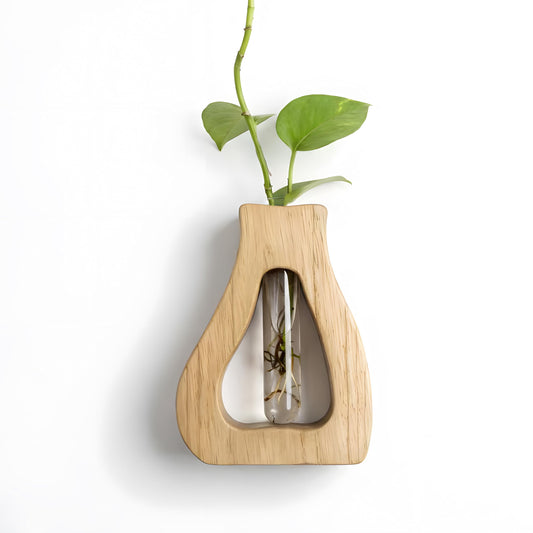 Plant Propagation Station Hanging Stand with Vases for Plants, Wall Hanging Wood Stand, Indoor Plant Pot Air Holder, Window Boxes for Decor, Flowers Holder with Test Tubes