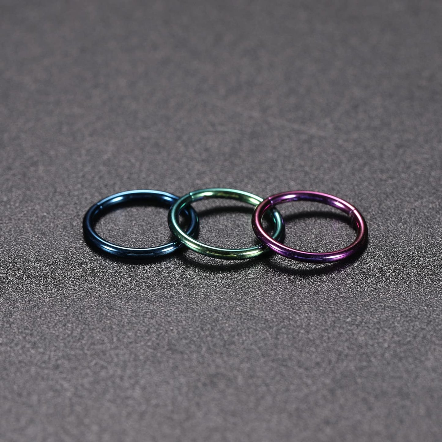 16g Nose Ring Hoop Earrings Blue Nose Hoops 16 Gauge Lip Rings Septum Hoop Seamless Septum Clicker 8mm Septum Ring Cartilage Earring Helix Earring Rook Earrings Nose Rings Surgical Steel