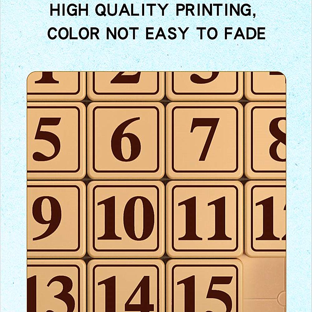 LiangCuber QY Toys Klotski Puzzle ABS Puzzle Magnetic Sliding Block Fun Digital Puzzles Toys for Kids, Prefect Gift for Boys Girls (4x4 Klotski 15-Digit)