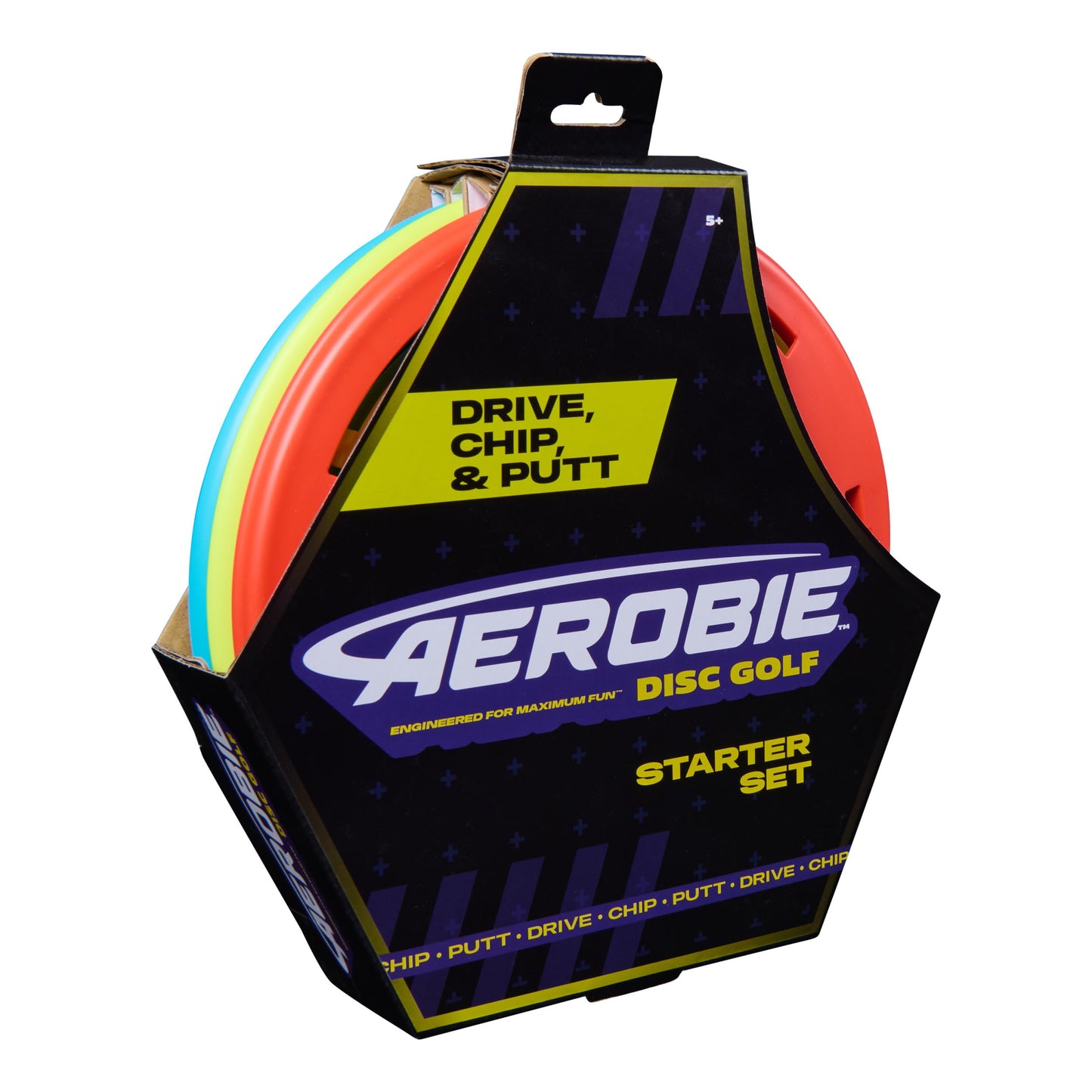 Aerobie Disc Golf Set of 3 Flying Discs, Frisbee Discs for Kids Parties and Backyard Games, Starter Disc Golf Accessories, Teen Boys Gift Ideas, Kids Toys for Ages 5 & Up