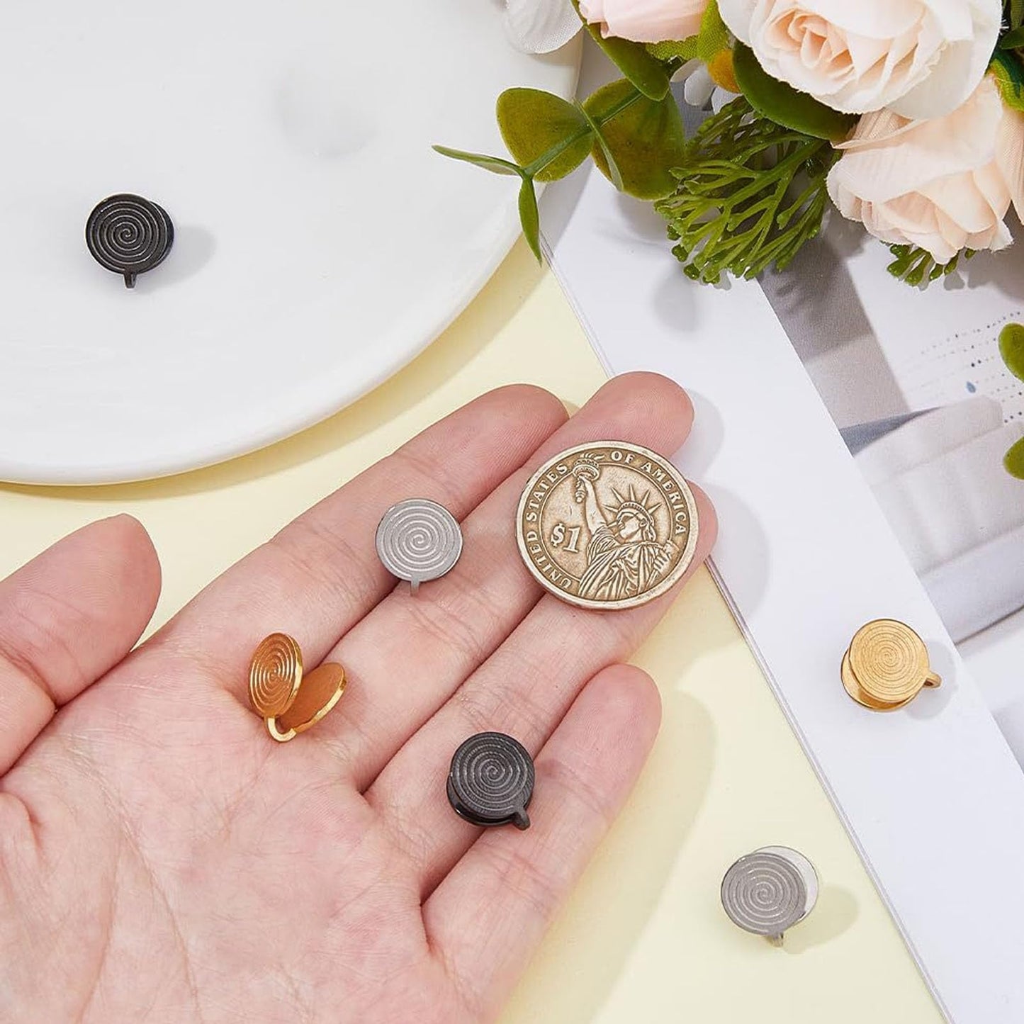 Keloid Pressure Earrings for Women Acupressure Clip on Earrings Non Pierced Stainless Steel Compression Earring Jewelry Gifts for Birthday Christmas