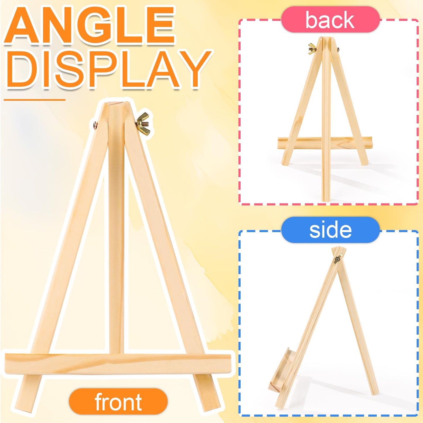 ESRICH 24 Pack 9 Inch Wood Easels, Easel Stand for Painting Canvases, Art,and Crafts, Tripod, Painting Party Easel, Kids Student Tabletop Easels for Painting, Portable Canvas Photo Picture Sign Holder