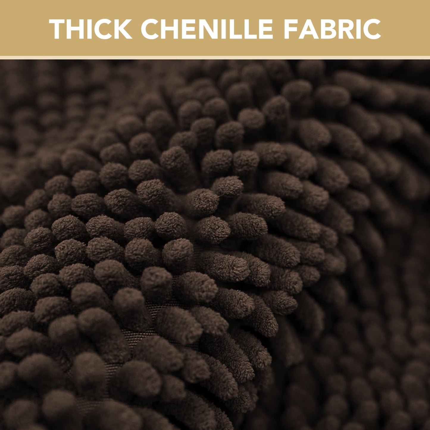 H.VERSAILTEX Dog Door Mat for Muddy Paws Absorbent Dirt Trapper Non Slip Quick Dry Washable Chenille Mats for Dogs Entry Rug for Indoor Outdoor (Chocolate, 20" x 32")