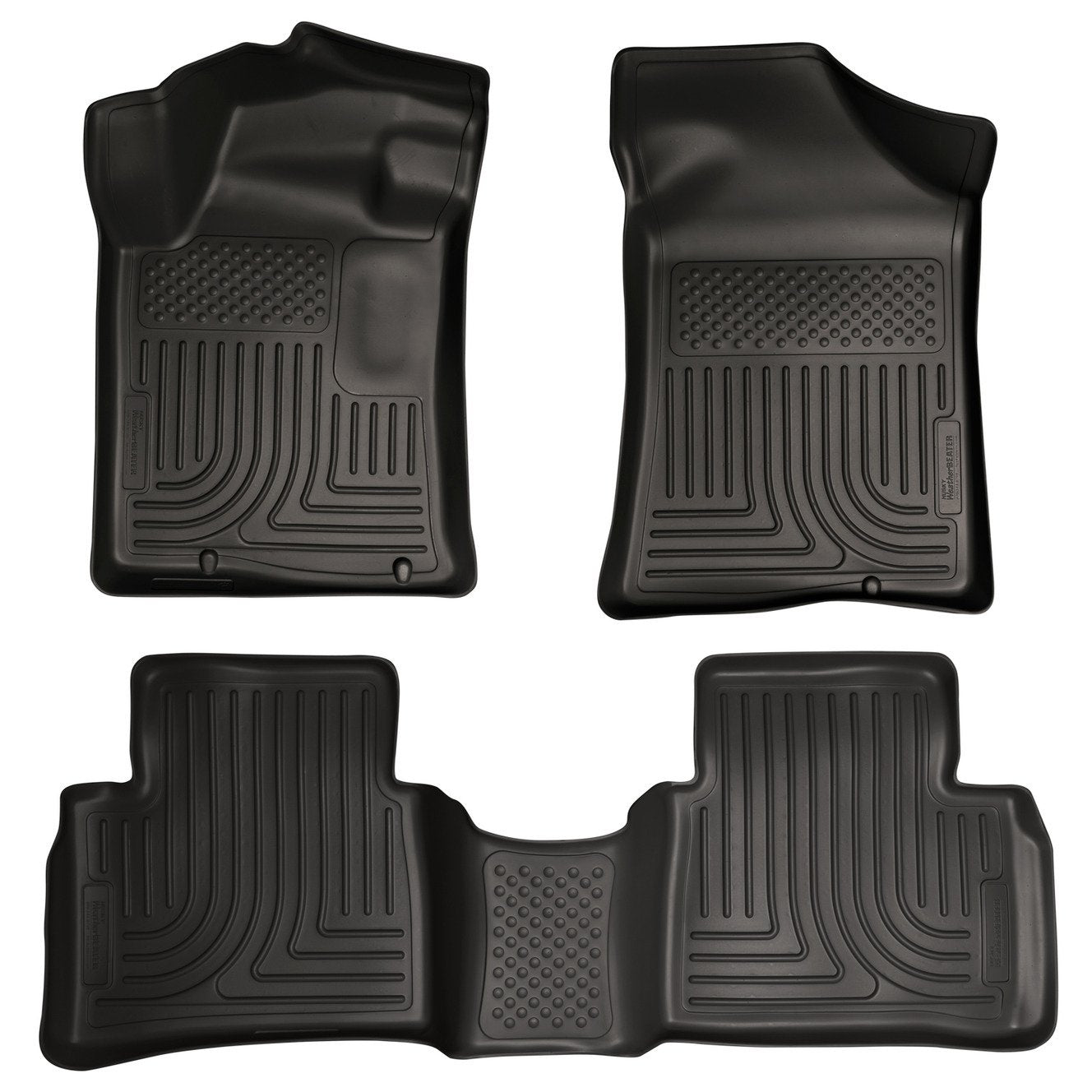 Husky Liners Weatherbeater Floor Mats | Fits 2013-2018 Nissan Altima (for 2013 Fits Models with Build Date of 11/01/12 or Higher ONLY)| Front & 2nd Row, 3-pc Black - 99641