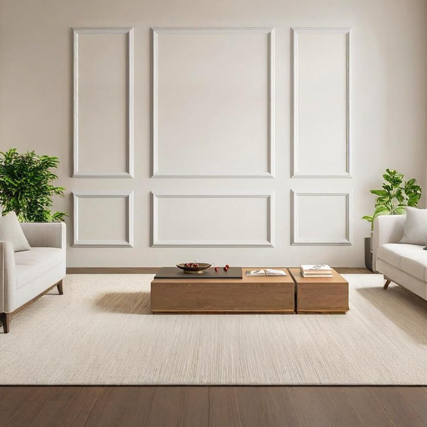 3 Set Peel and Stick Wall Molding Kit,Premade Self Adhesive Wainscoting Panels,Ready to Assemble Accent Molding Trim for Interior Wall Moulding Decor (24x60in)