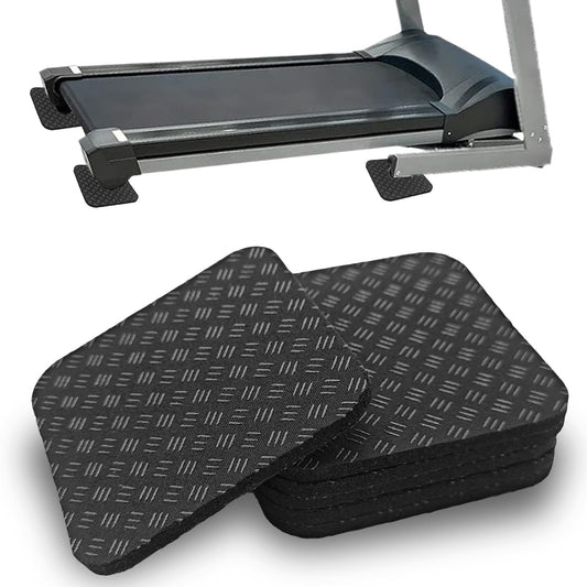 6PCS Treadmill Mat Pads, 4" x 4" Double-Sided Non-Slip Exercise Equipment Mat, Silicone Anti Vibration Pad for Walking Pad, Treadmill, Exercise Bike, Hardwood Floors Protection