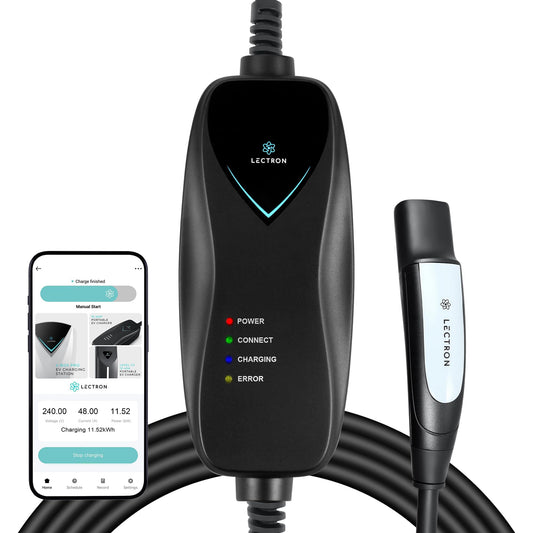 Lectron Level 1 Tesla Charger (WiFi) - 110V, 15A, NEMA 5-15 Plug, 16 ft Cord - Portable Electric Car Charger for Tesla & NACS Evs