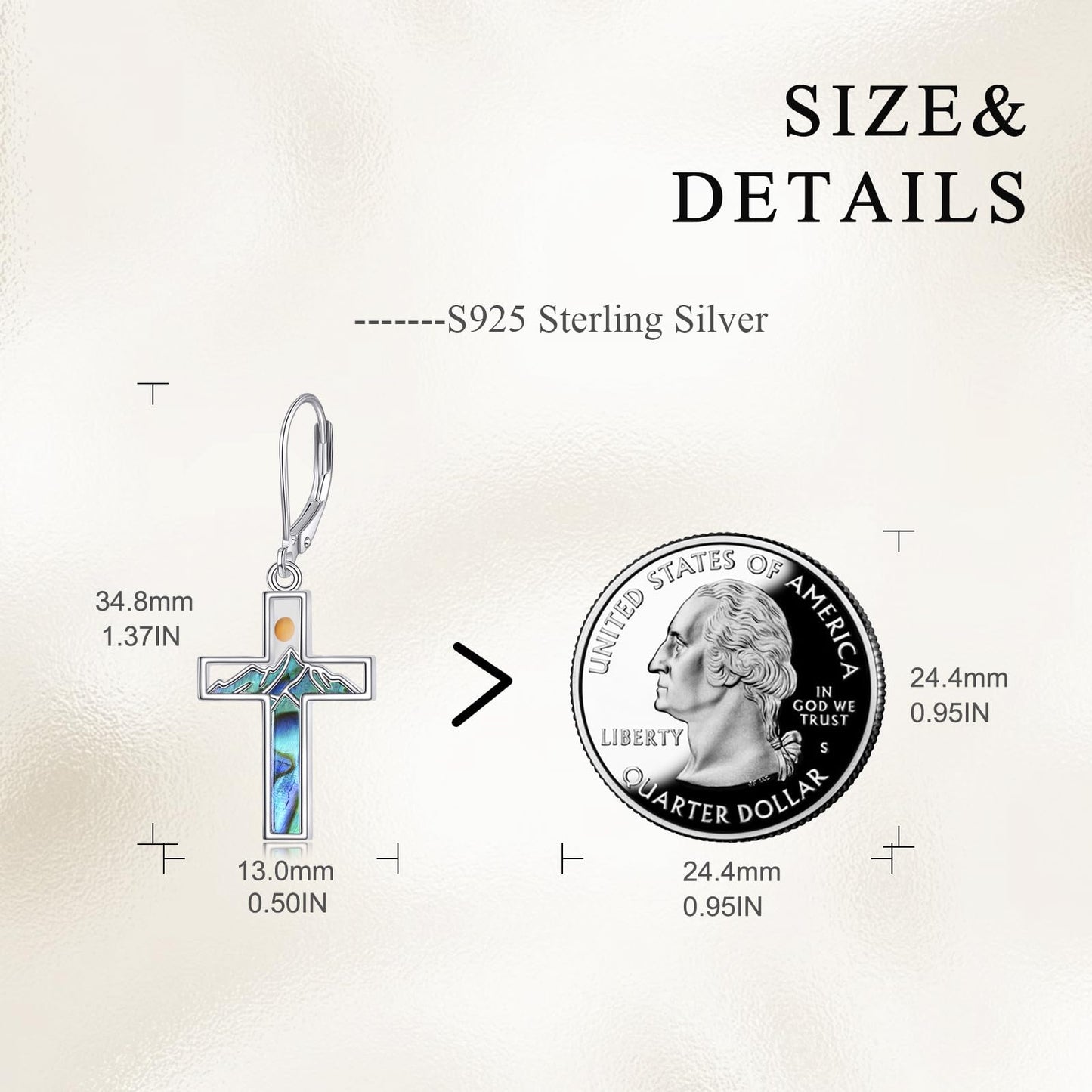 AOBOCO Cross Earrings for Women Sterling Silver Mustard Seed Mountain Dangle Earrings Christian Jewelry Mothers Day Birthday Gifts for Mom (Mustard Seed Cross)